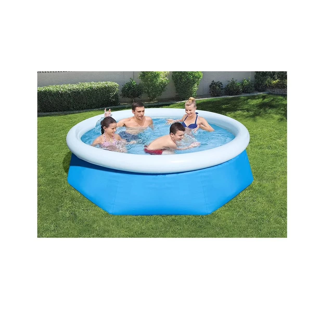 Classic Inflatable Pool with Puncture Resistant, 10ft Round Easy Set Kids Swimming, Filter Pump - Blue Model EC3691