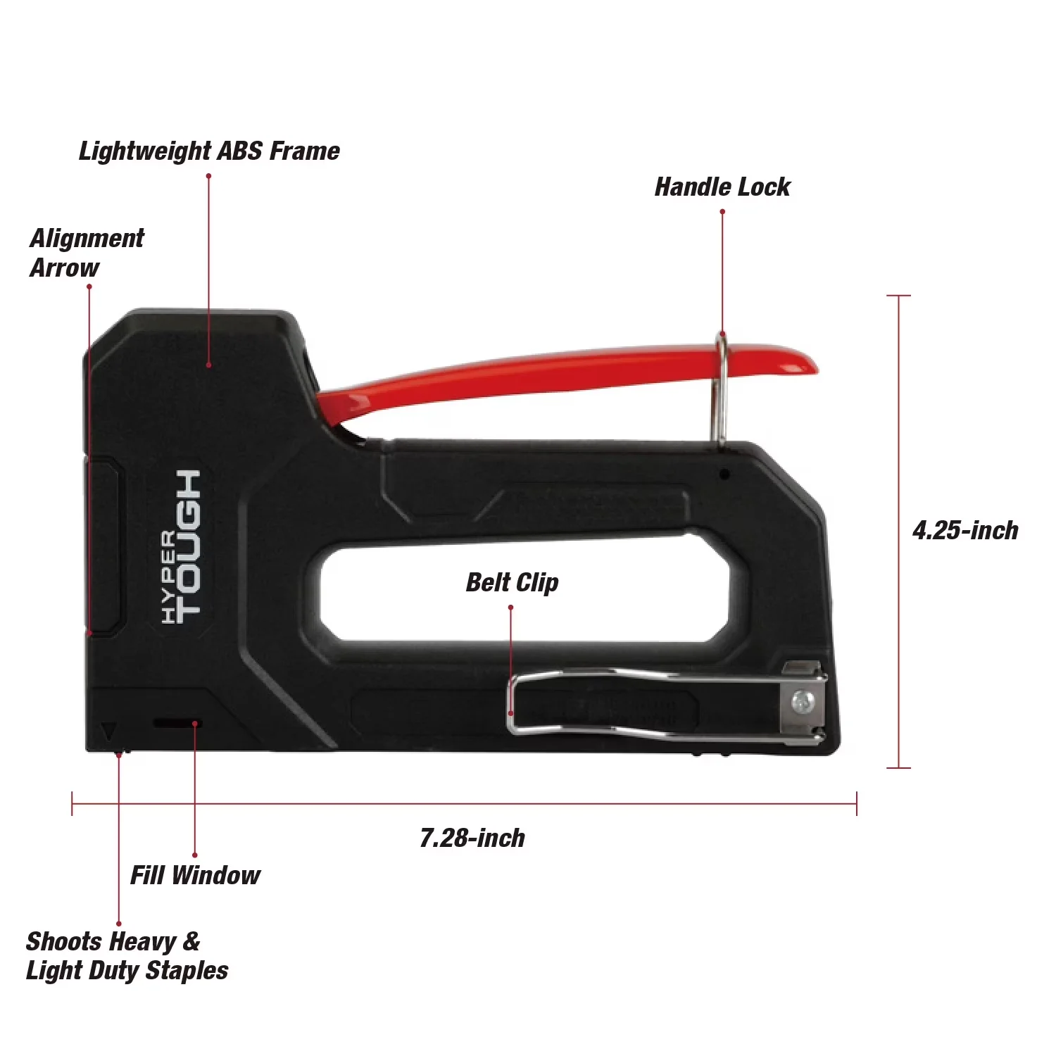 Professional Power Tool with Low Maintenance, Handheld, Staple Gun - Black Model 78F961