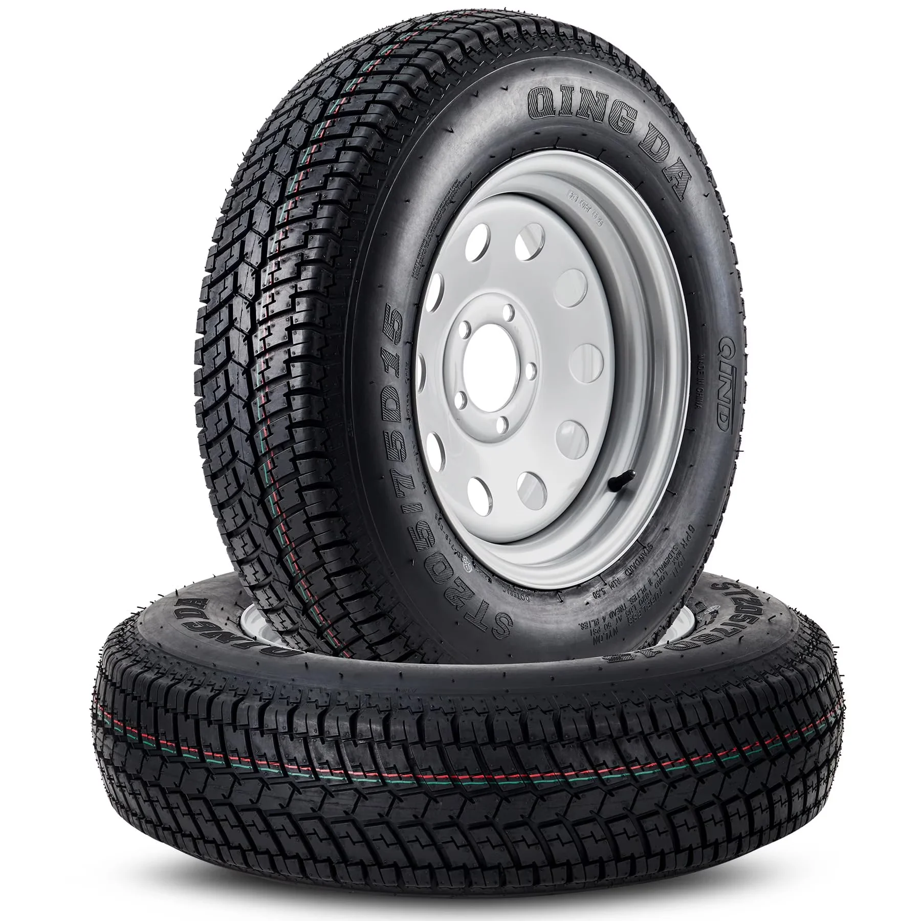 Compact Golf Cart Tire with Durable Construction, 6PR Load Range C, 5 Lug on 4.5" for Travel - Model 1E0C2D