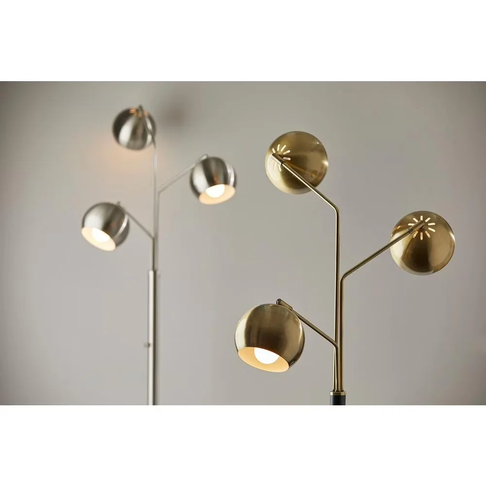 Classic Floor Lamp with Incandescent, Tripod Lamps, Emerson Tree in Brushed Steel Finish - Metal Multicolor Model 243F17