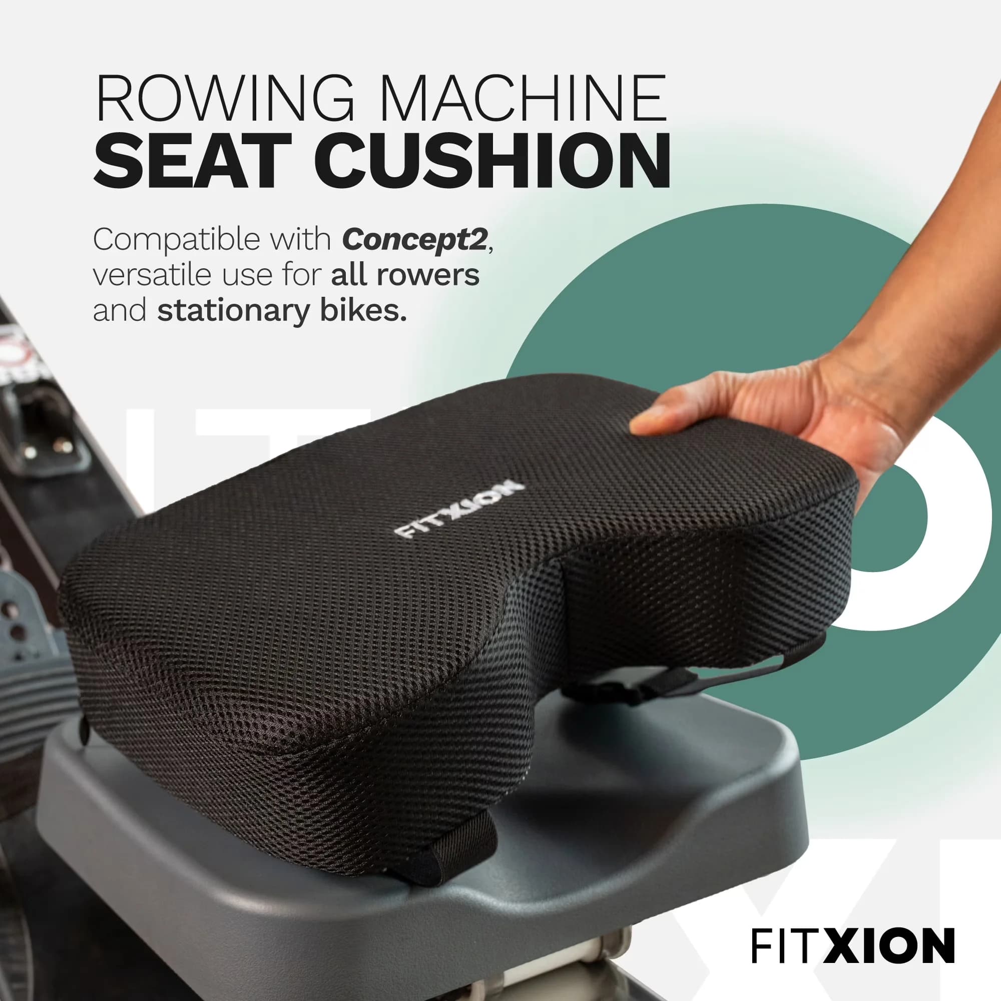 Home Gym Accessory Compact with Lightweight, Rowing Machine Seat Cushion - Black Memory Foam Model DC887E