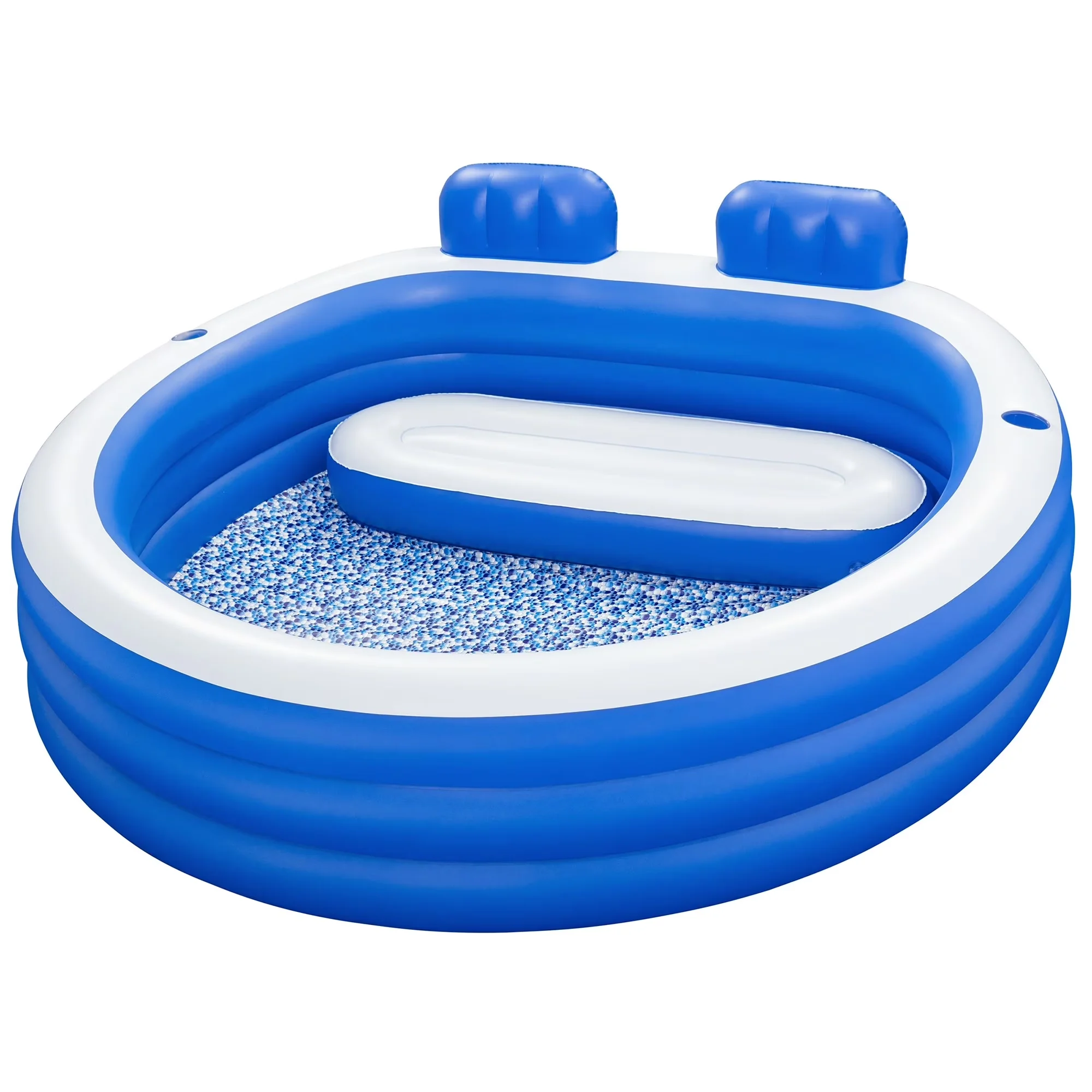 Durable Inflatable Pool with Bench Seat, Splash Paradise Family 7'7" x 7'2" x 31", Bestway - Blue Model AC3EF0