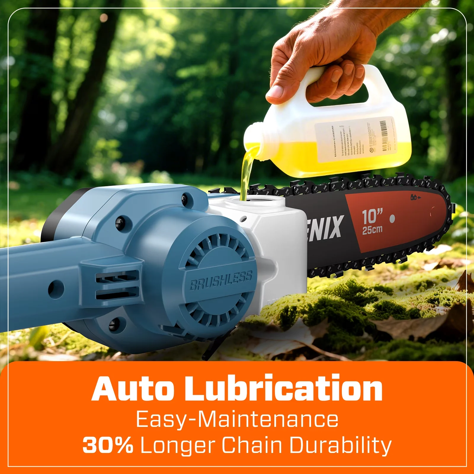 Versatile Pole Saw with Battery, 60V, Tool-Less Chain Tensioning for Daily Use - Model 5C4A5A