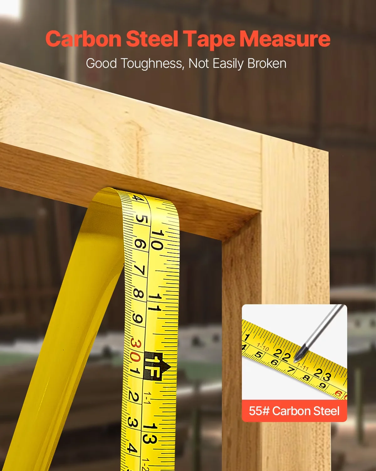 Measuring Layout Classic with Lightweight, Retractable, 2 Packs Tape Measure 25 ft Length - Red Abs Plastic, Carbon Steel for Outdoor Model 27E8F0