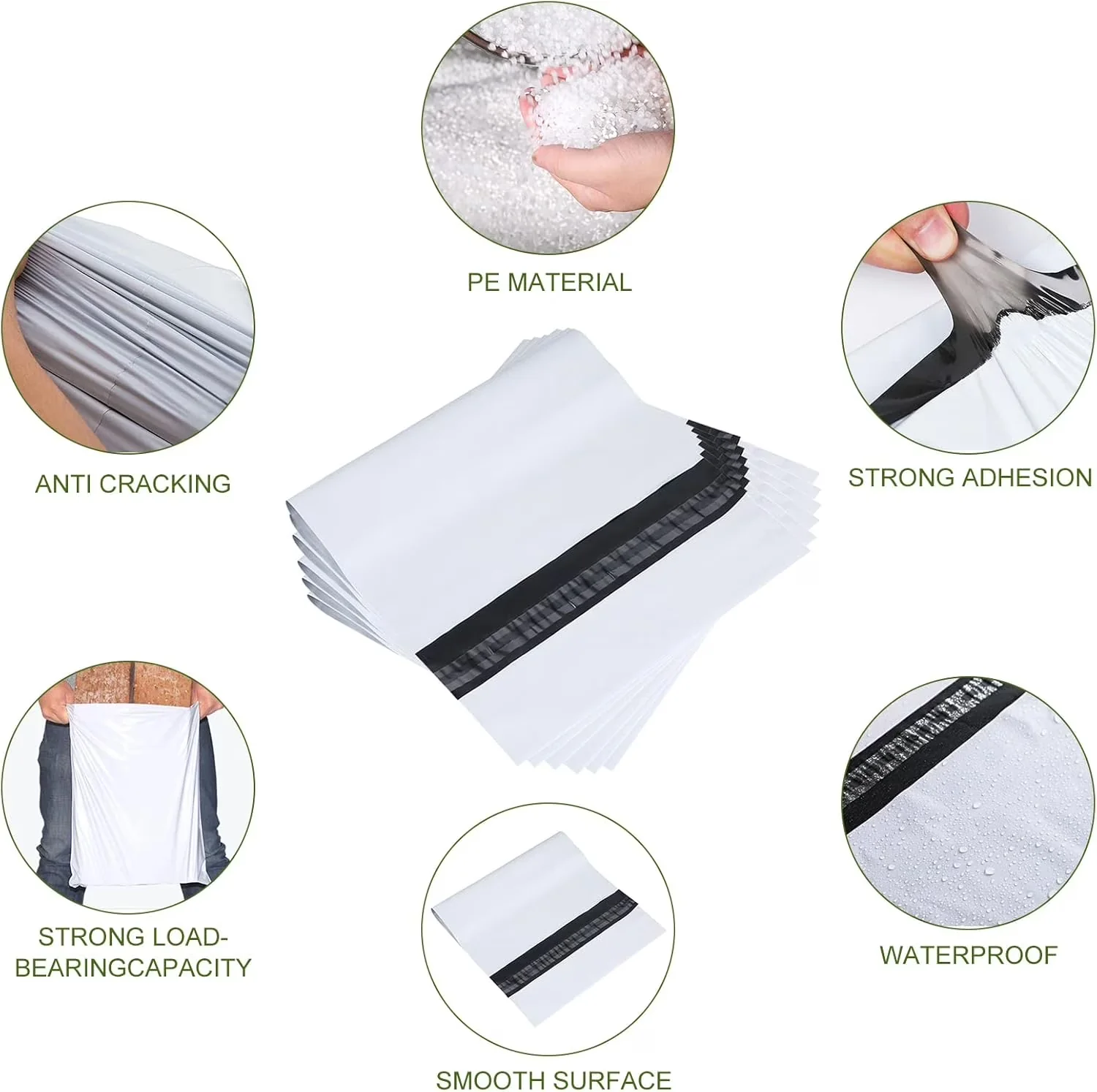 Quality Moving with White Poly Mailers, Great for non-fragile items - White Plastic Model E65BC9