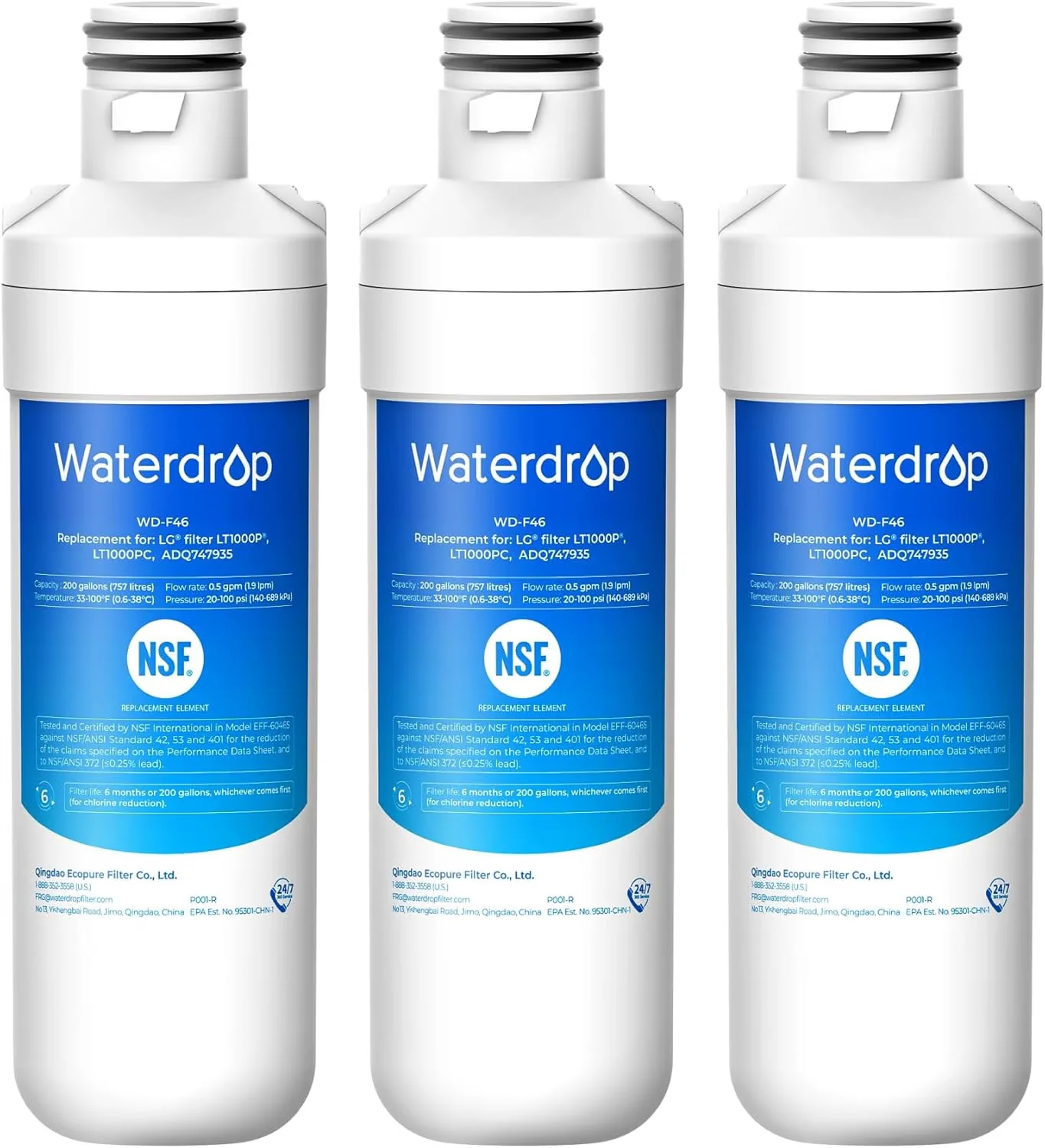 Durable Water Filtration with Filter Change Indicator, Refrigerator Filter - Model 3EDBDF
