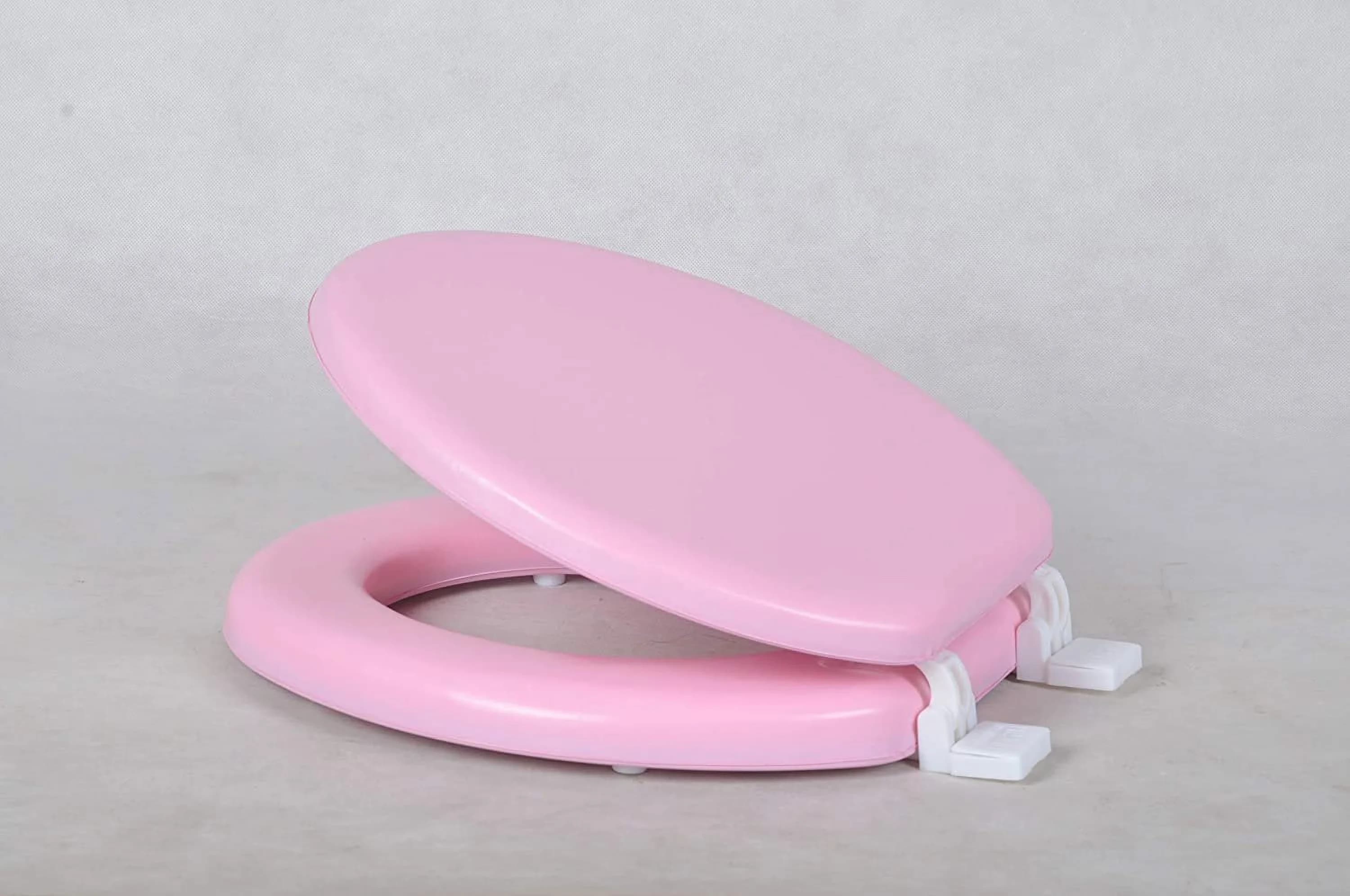 Essential Toilet Seats And Lid with Easy To Install, Padded Pink - Pink Plastic Model 585048