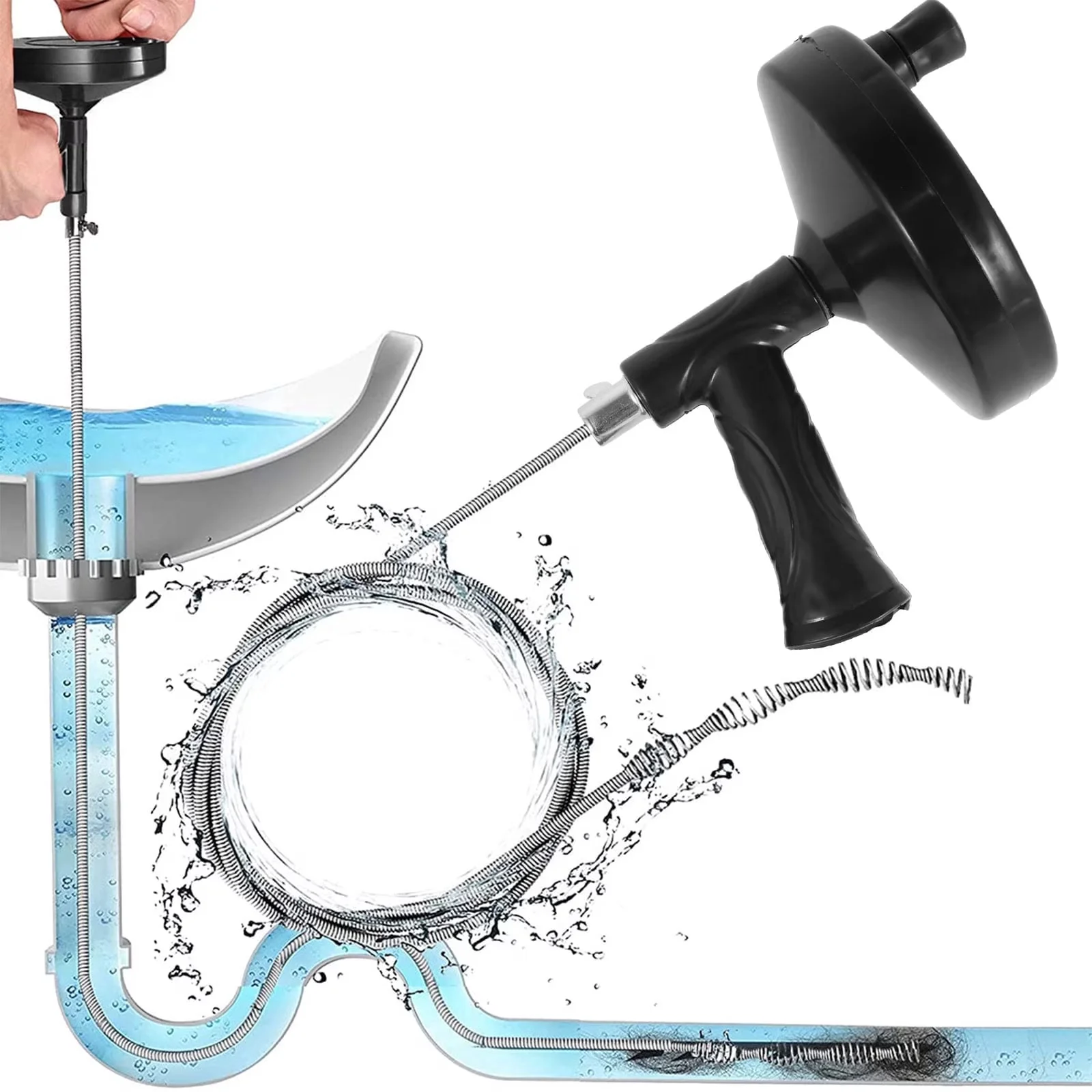 Modern Plumbing with Non Slip Handle - 3M for Bathroom, Kitchen 8FT - Universal Fit Model D3BB0F
