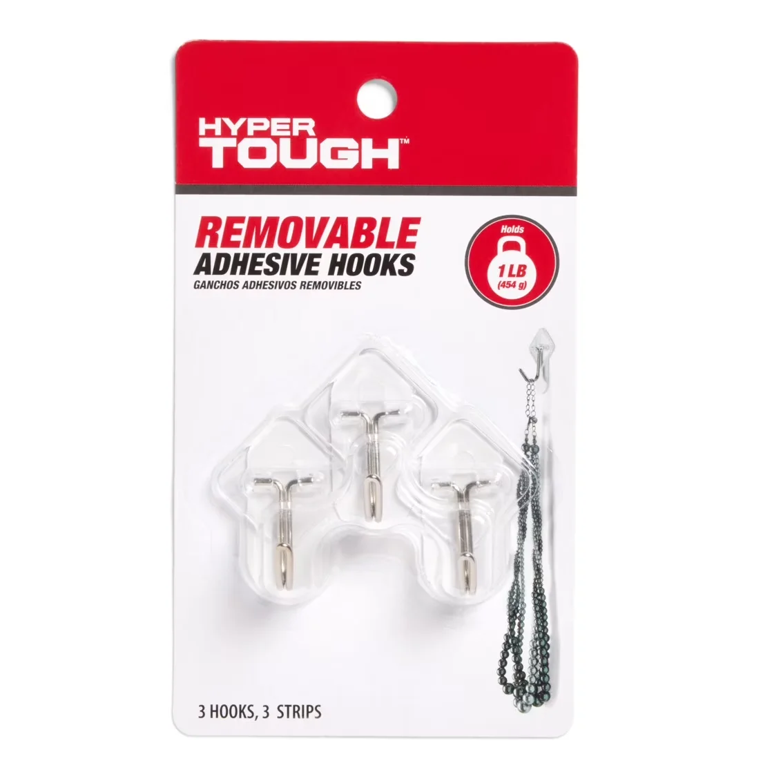 Damage-Free Hanging Reliable with Easy Installation, Plastic Clear Hooks - Clear Plastic Model 60943B