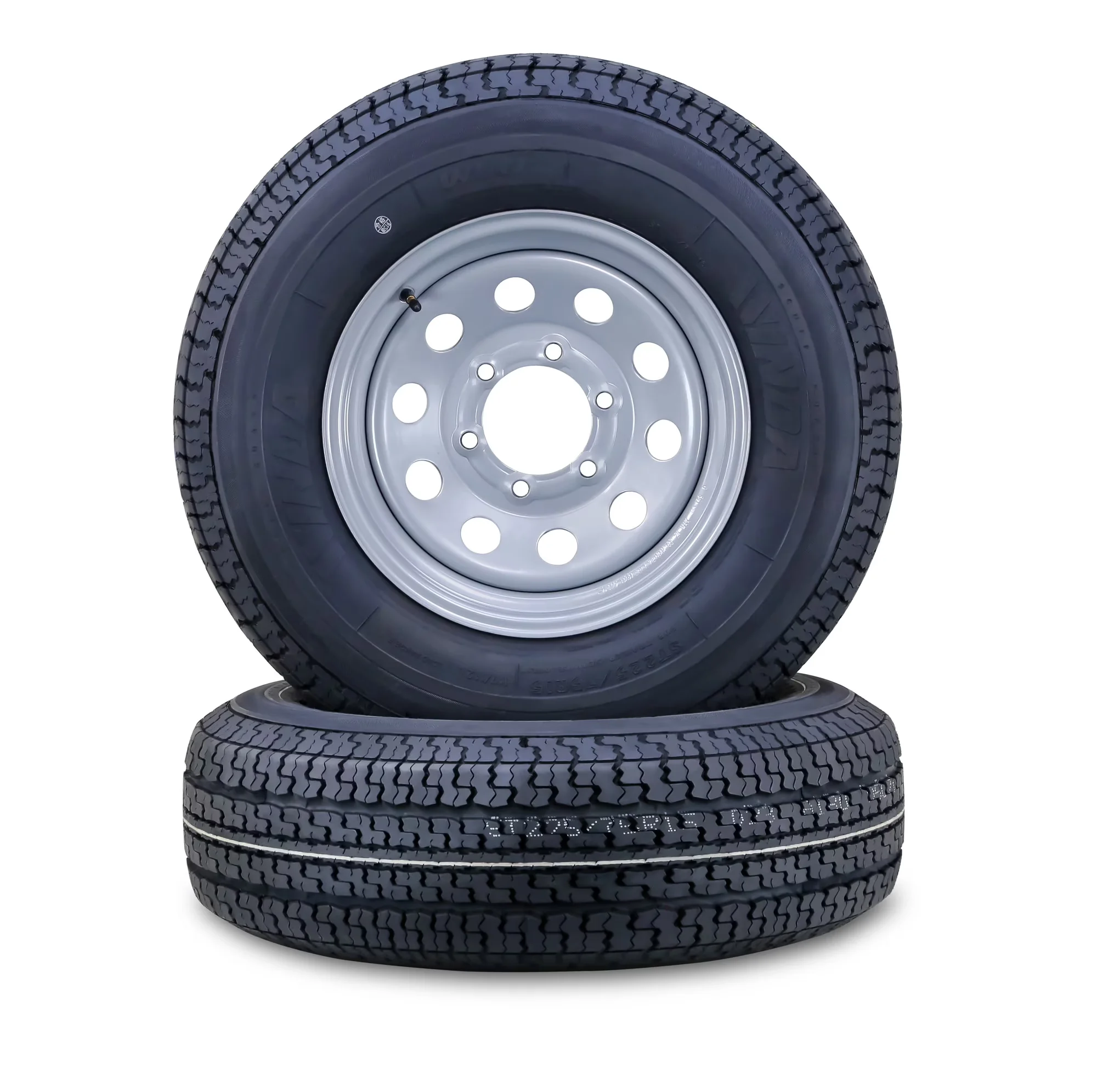 Durable Trailer Tire with Durable Construction, SET 2 - ST225 - Long-Lasting Performance Model 7056BC