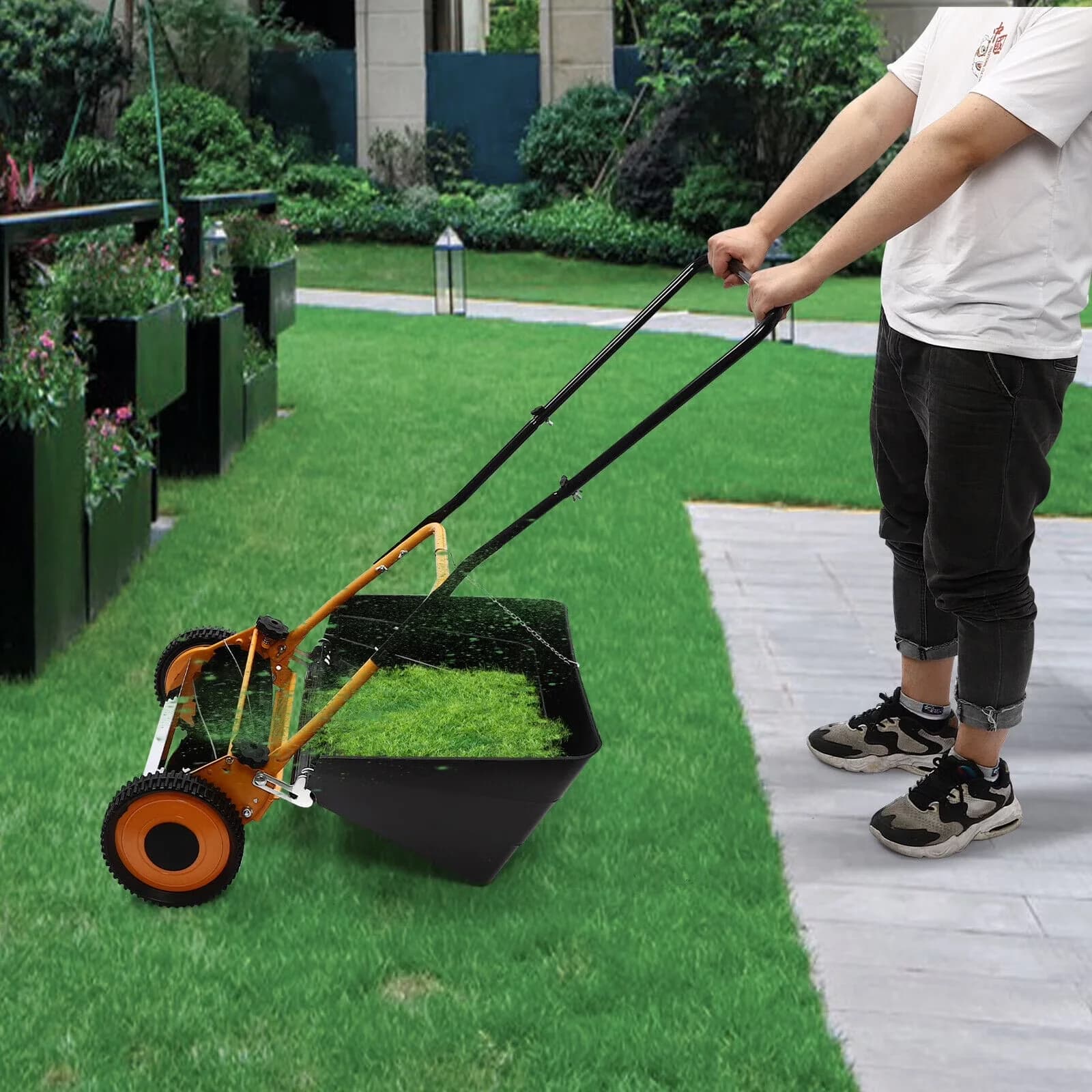 Push Mower Quality with Adjustable, 2-in-1 Function With 2 Wheels, Key Features - Black Model 9782B8