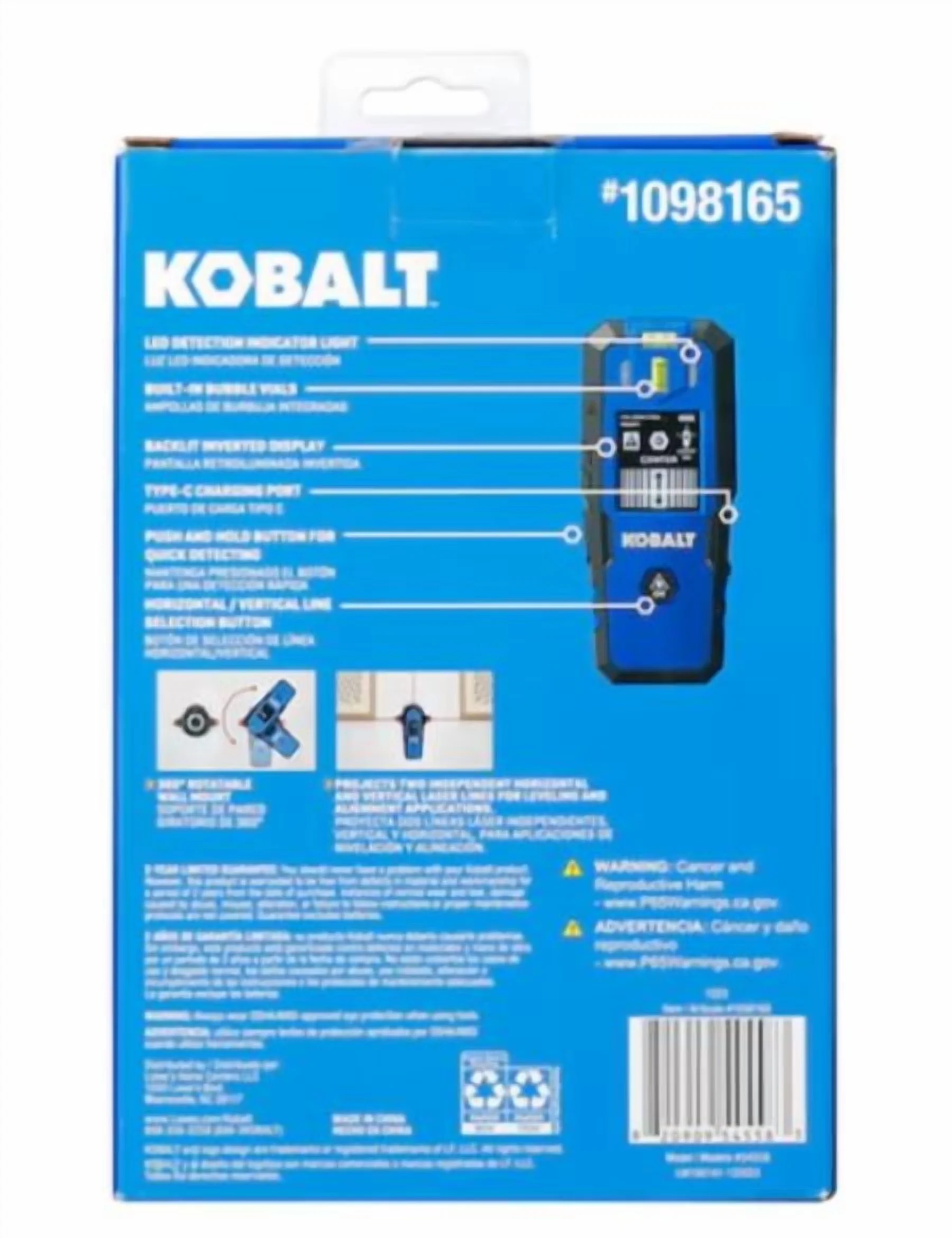 Durable Measuring Layout with Battery, Magnetic, 2-in-1 line laser and stud sensor - Plastic Red Model FB61E0