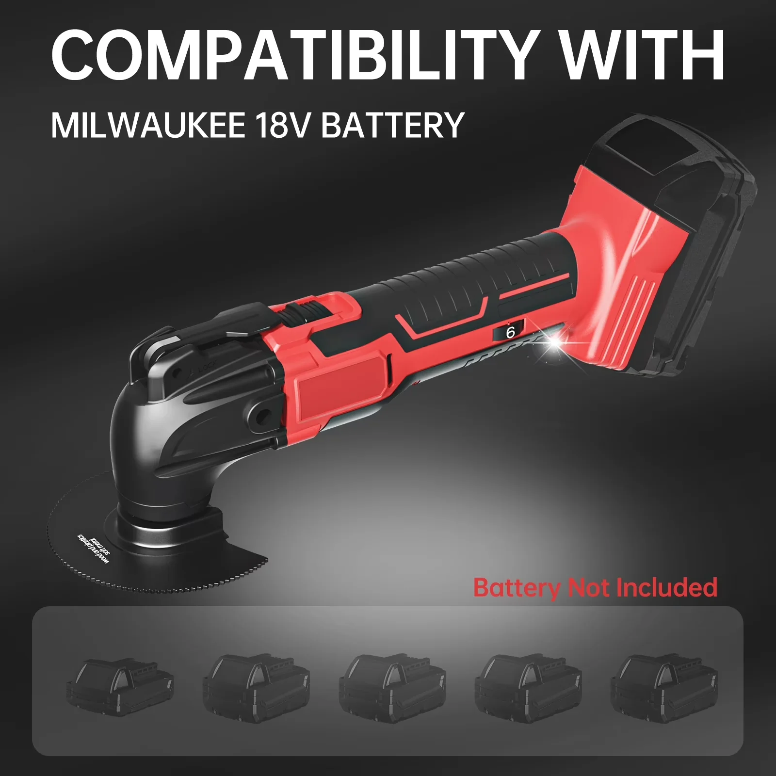 Versatile Woodworking with Battery, 18V, Cordless Oscillating Tool - Red Model 485770