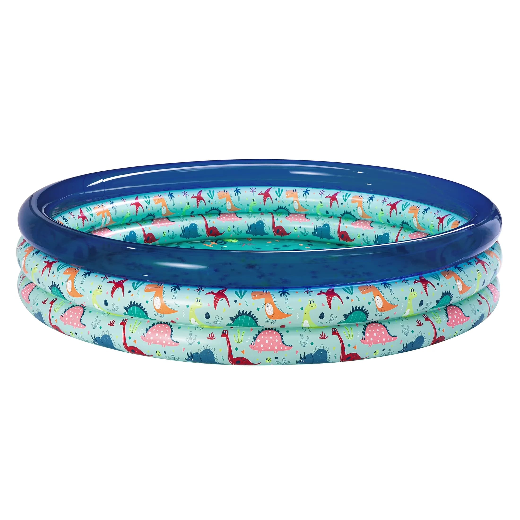 Quality Inflatable Pool with Puncture Resistant, Inflatable 3-ring pool for backyard - Blue Model B65EAA