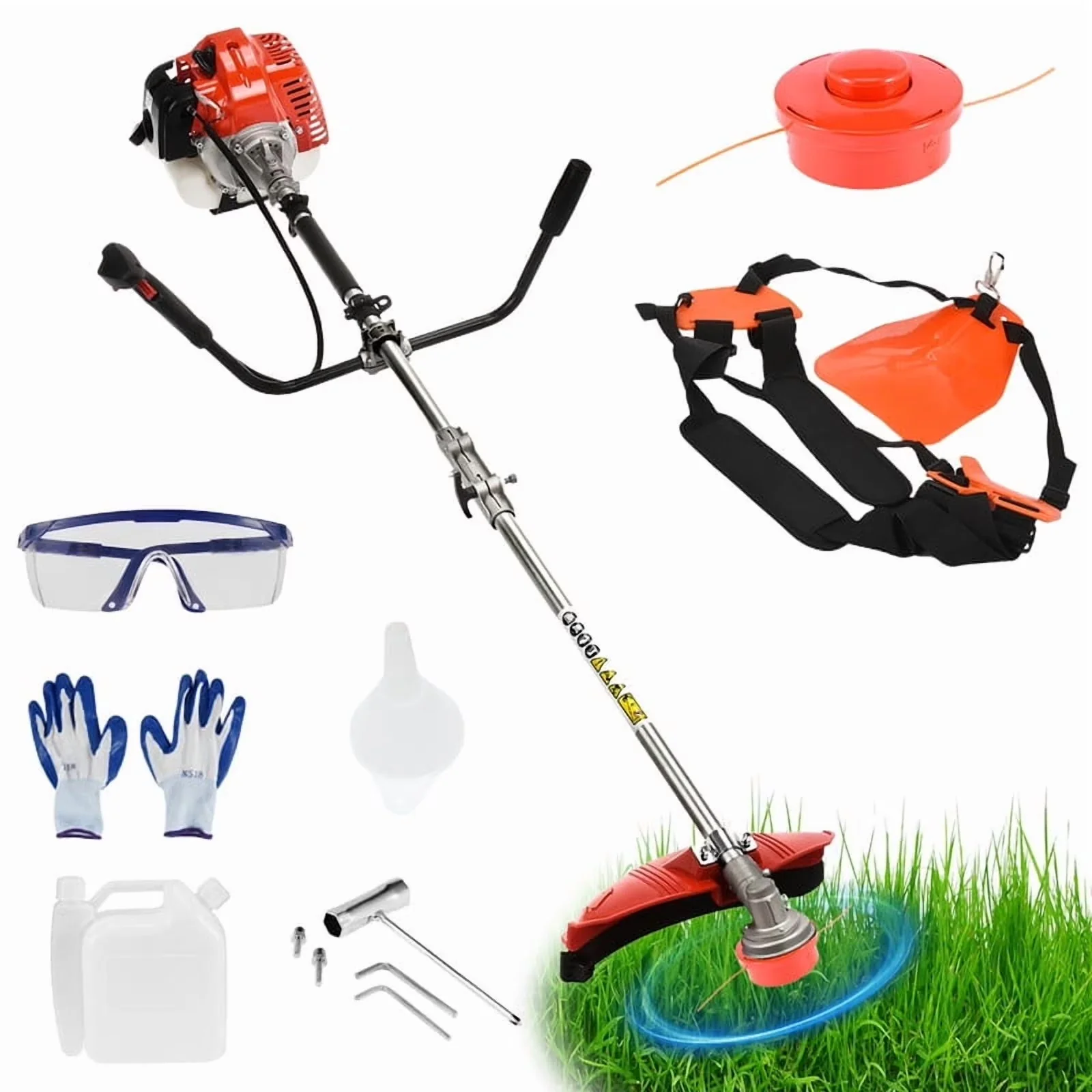 Essential String Trimmer with Edger Conversion Capable, Bevel Adjustment - Red for Home, Garden Model 741ACD