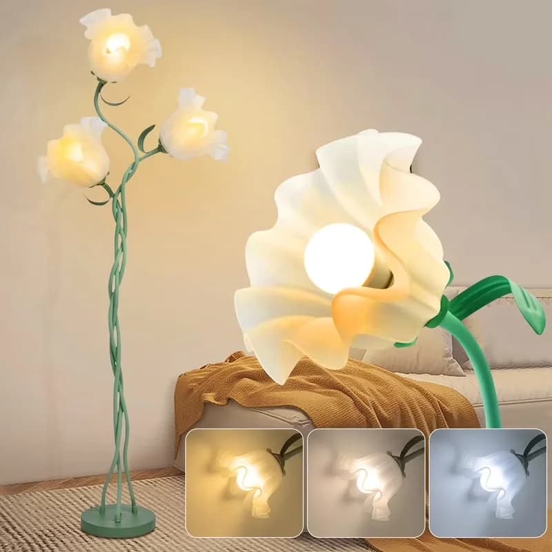 Premium Floor Lamp with LED, Modern, Adjustable Head - White, Green, Multicolor for Living Room, Bedroom Model F054C7