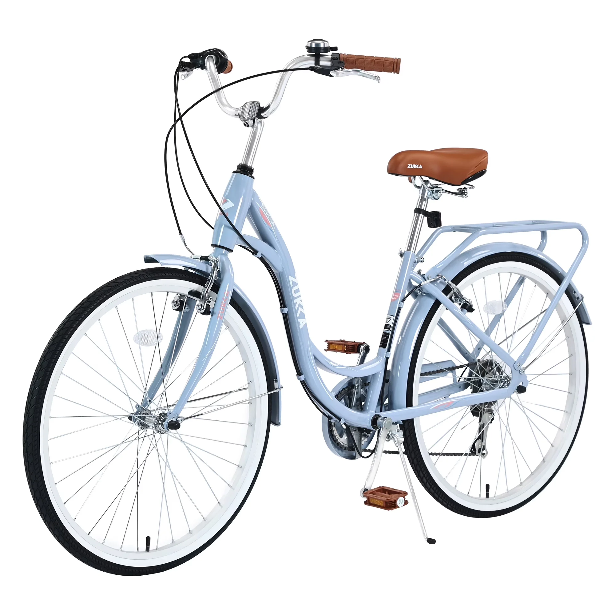 Classic Cruiser Bike with Adjustable Seat, Adjustable Speed, Adjustable Height - Blue Model AB211E