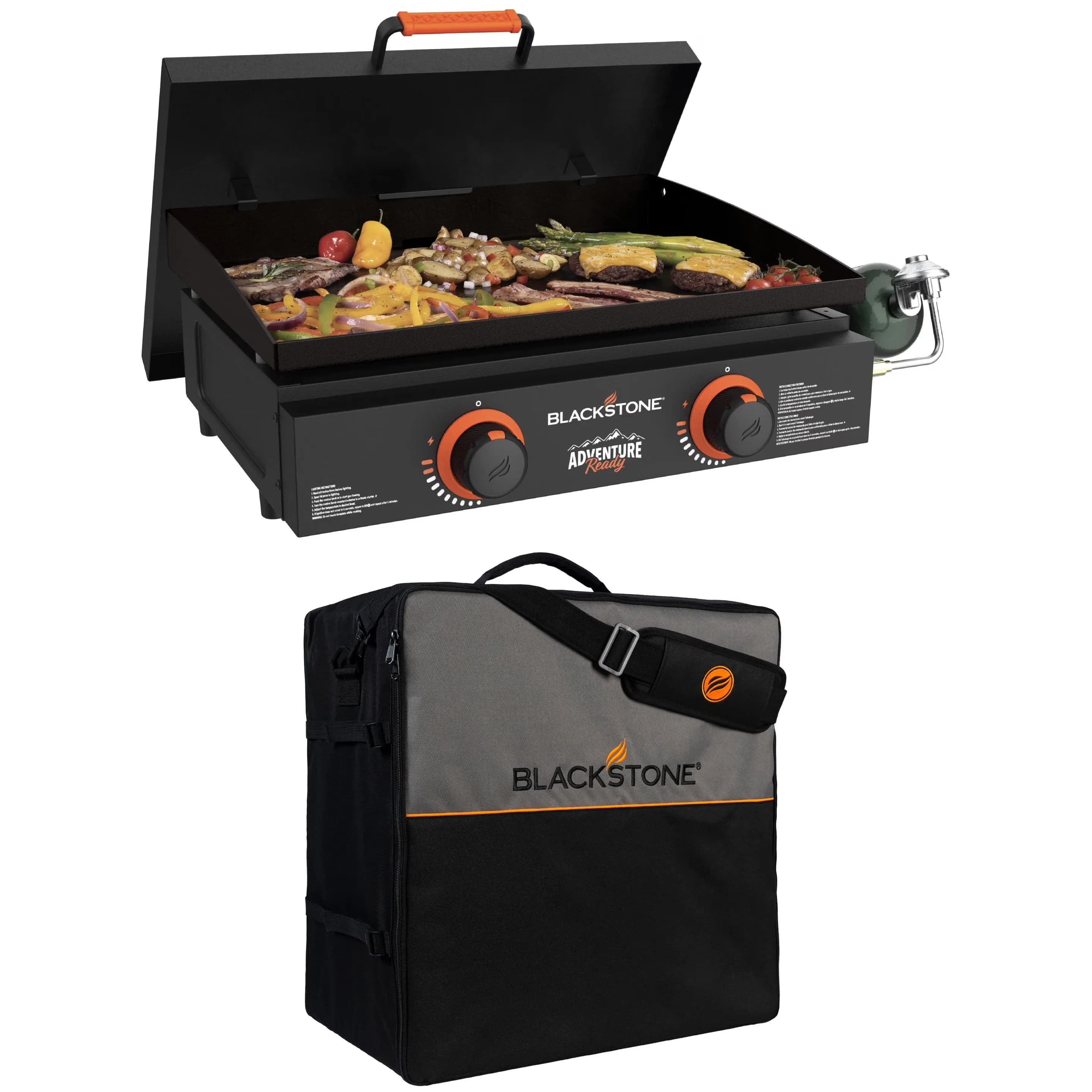 Classic Flat Top Grill with Grease Pan, 22in w/cover - Steel - Essential Collection Model 28FD42