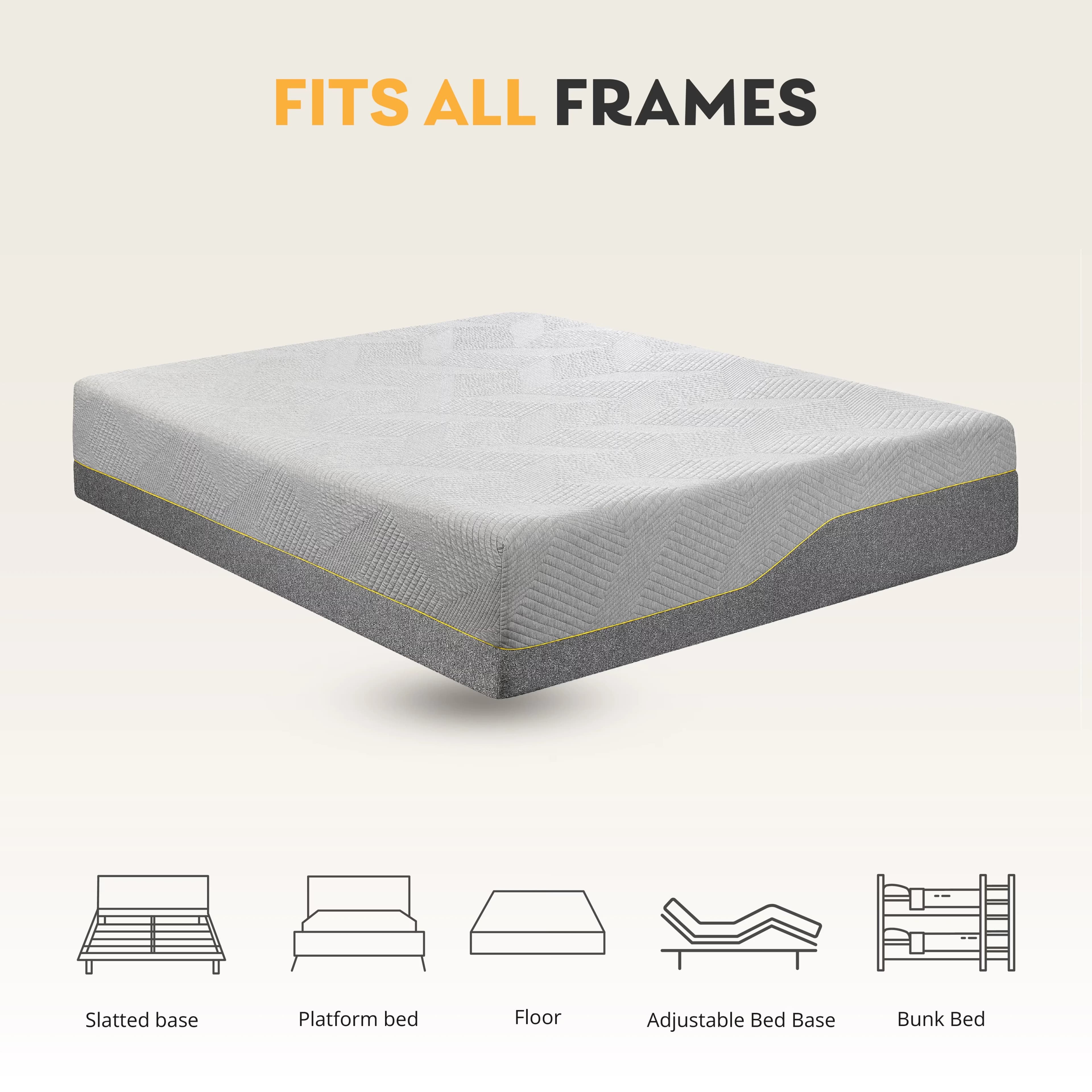 Mattresses Accessory Versatile with Low Motion Transfer, Breathable Construction, Mattress-In-A-Box - Memory Foam Model 5AE12D