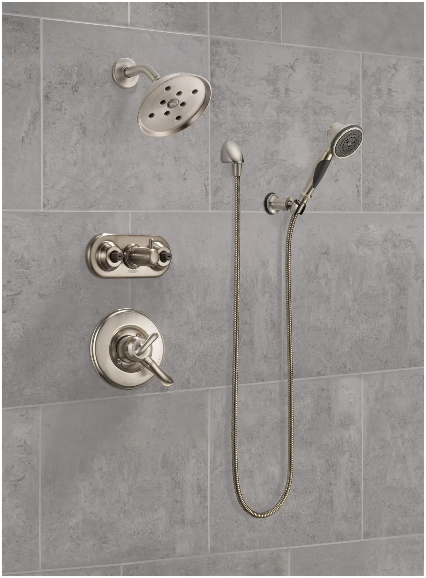 Quality Shower Head with Shower Components, 50560 Hand Wall Supply Elbow - Gray Brass Model DBA104