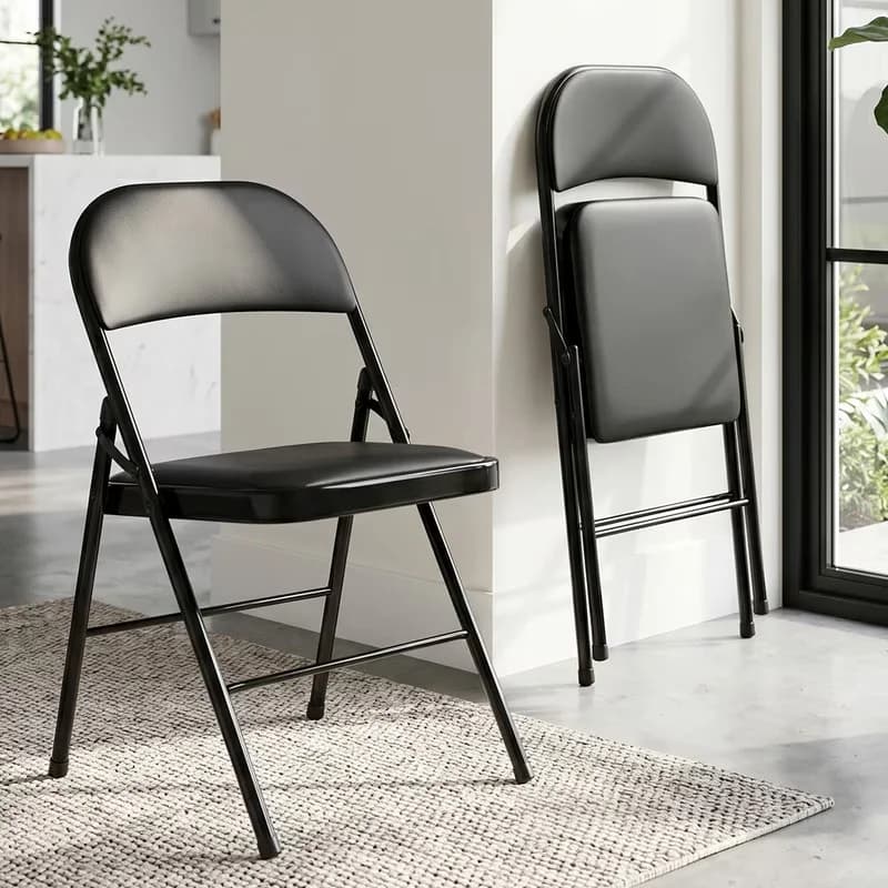 Innovative Patio Chair with Waterproof, 2PCS Folding Padded - Black for Home, Office Model ACFF5C