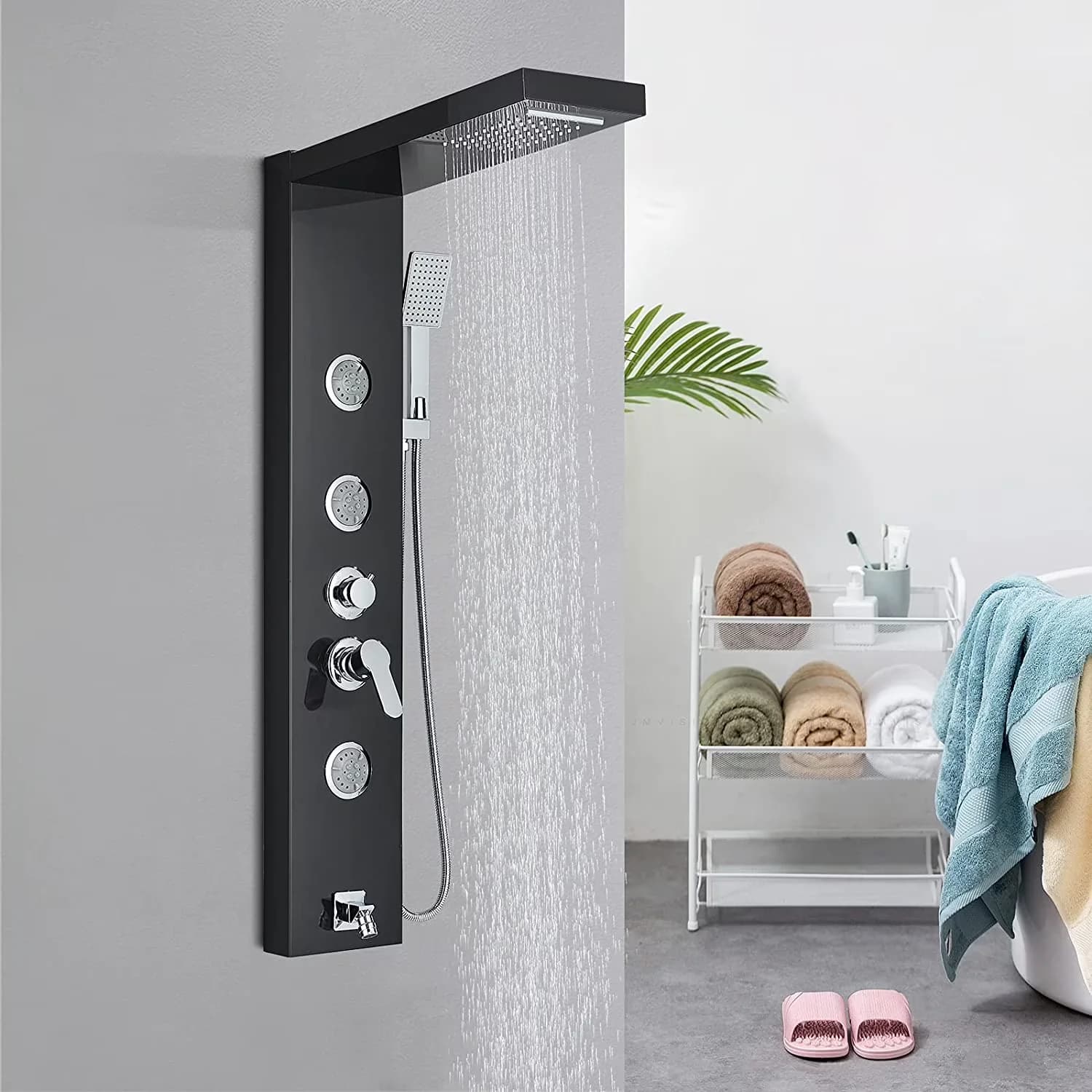 Shower Head Compact with Multi-Functions Stainless Steel Tower, Panel Tower System, Rain System Oil Rubbed Bronze - Brass Oil Rubbed... Model 9C8C8D