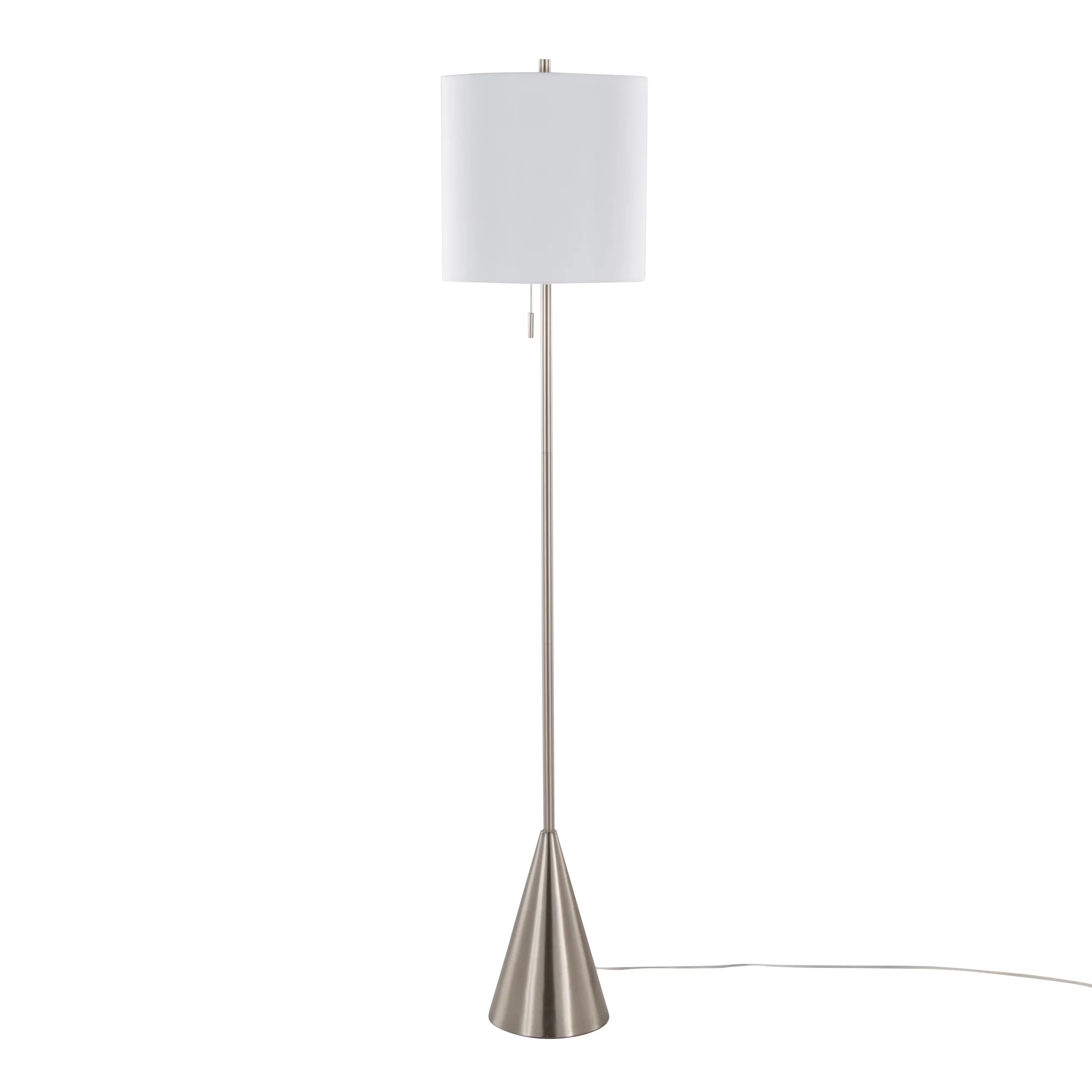 Classic Floor Lamp with Incandescent, Modern, Standard Lamps - Silver Metal for Living Room Model 8C4B78