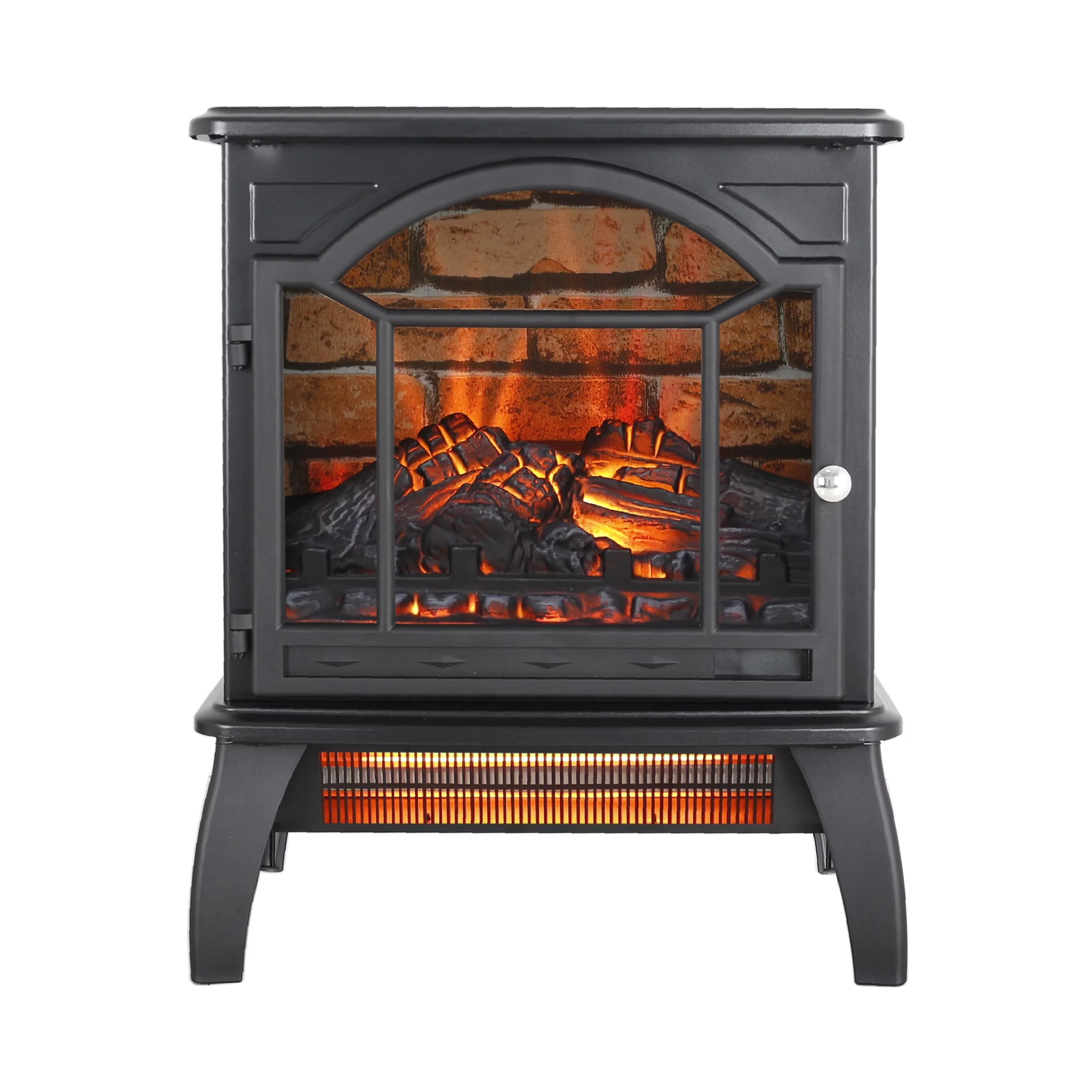Innovative Portable And Electric Space Heater with Removable, 3D Flame Effect - Black for Office, Home Model F3B448