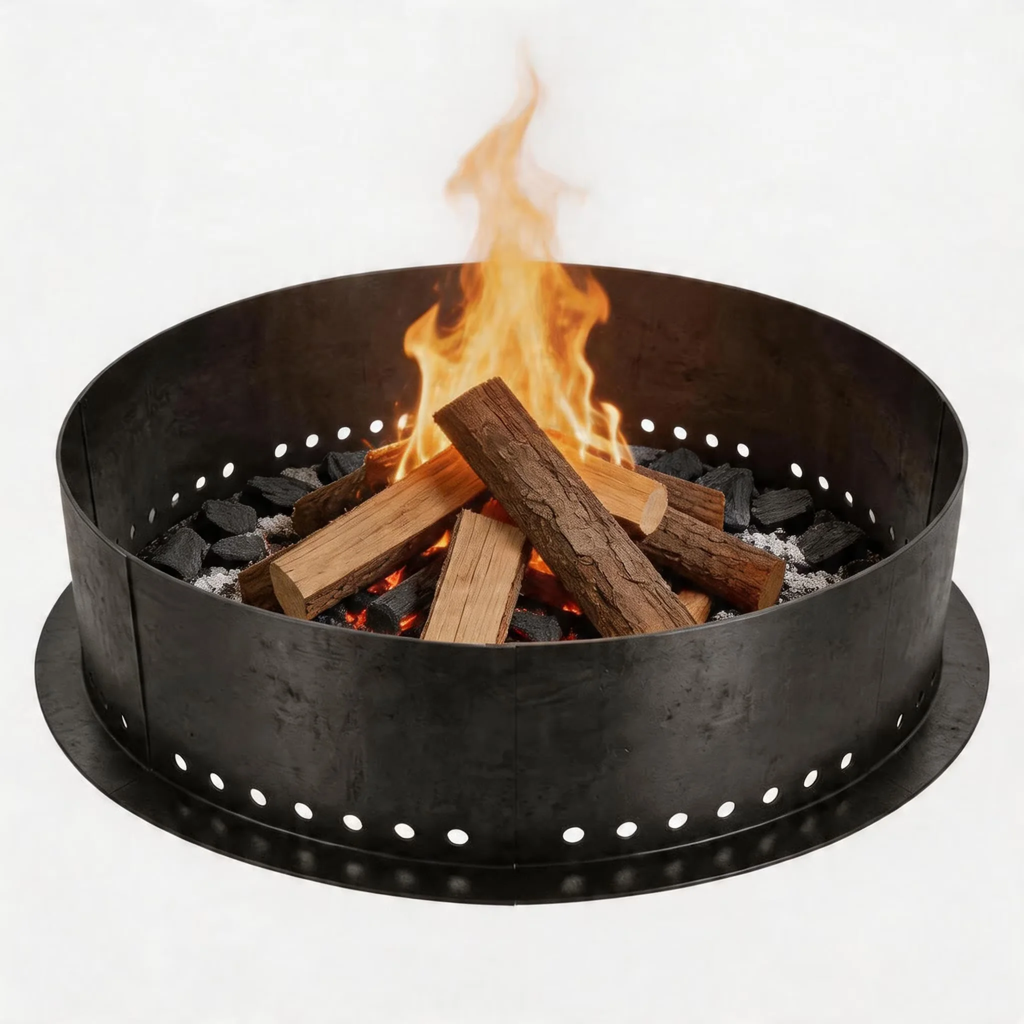 Modern Outdoor Heating with Rust Resistant, Vented DIY Fire Pit Insert - Black Metal.1 Model 70CE98