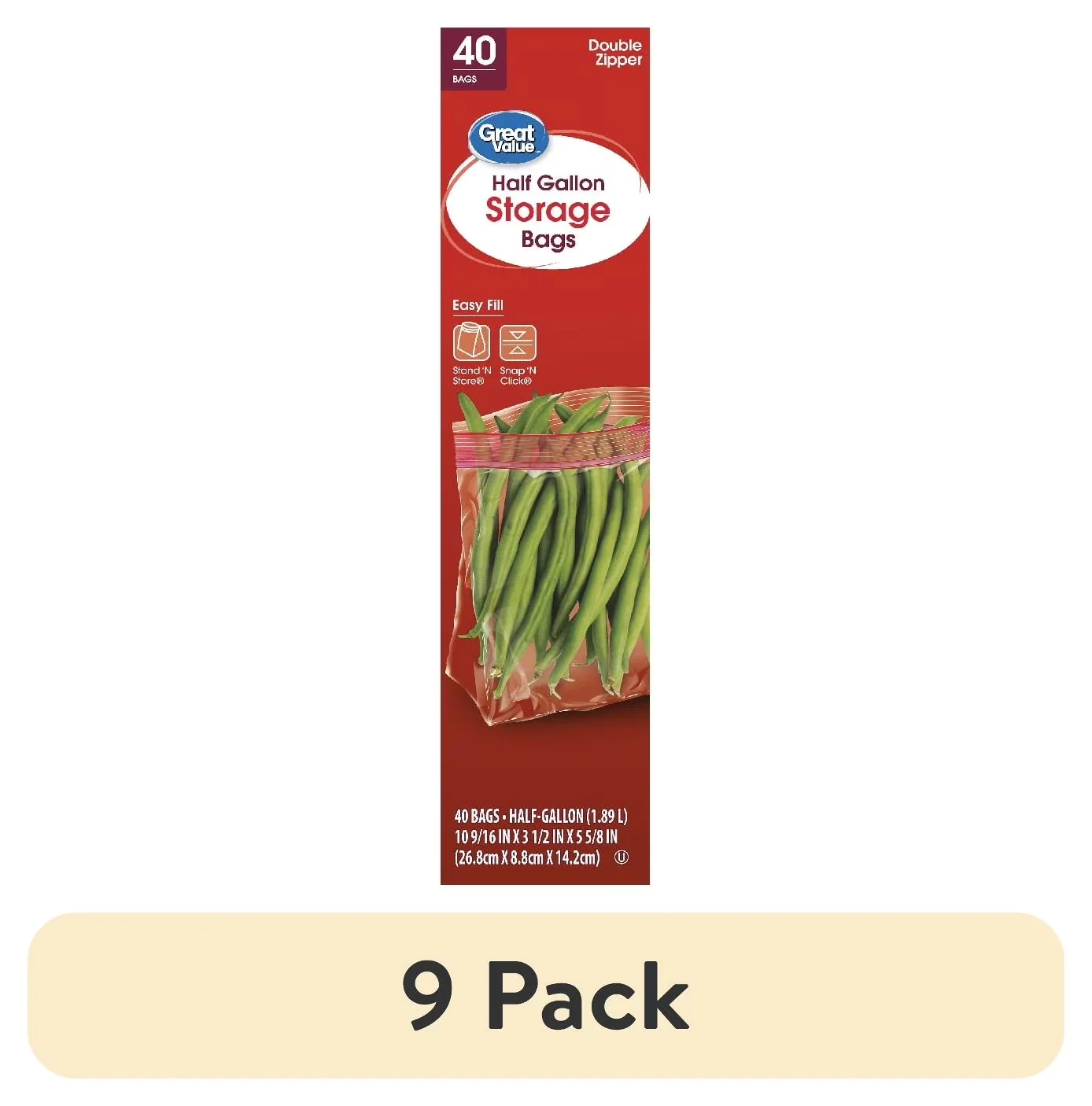 Modern Moving with Leakproof, 40 bags per box, Stand 'N Store expandable bottom - Plastic Clear Model 49EB3D