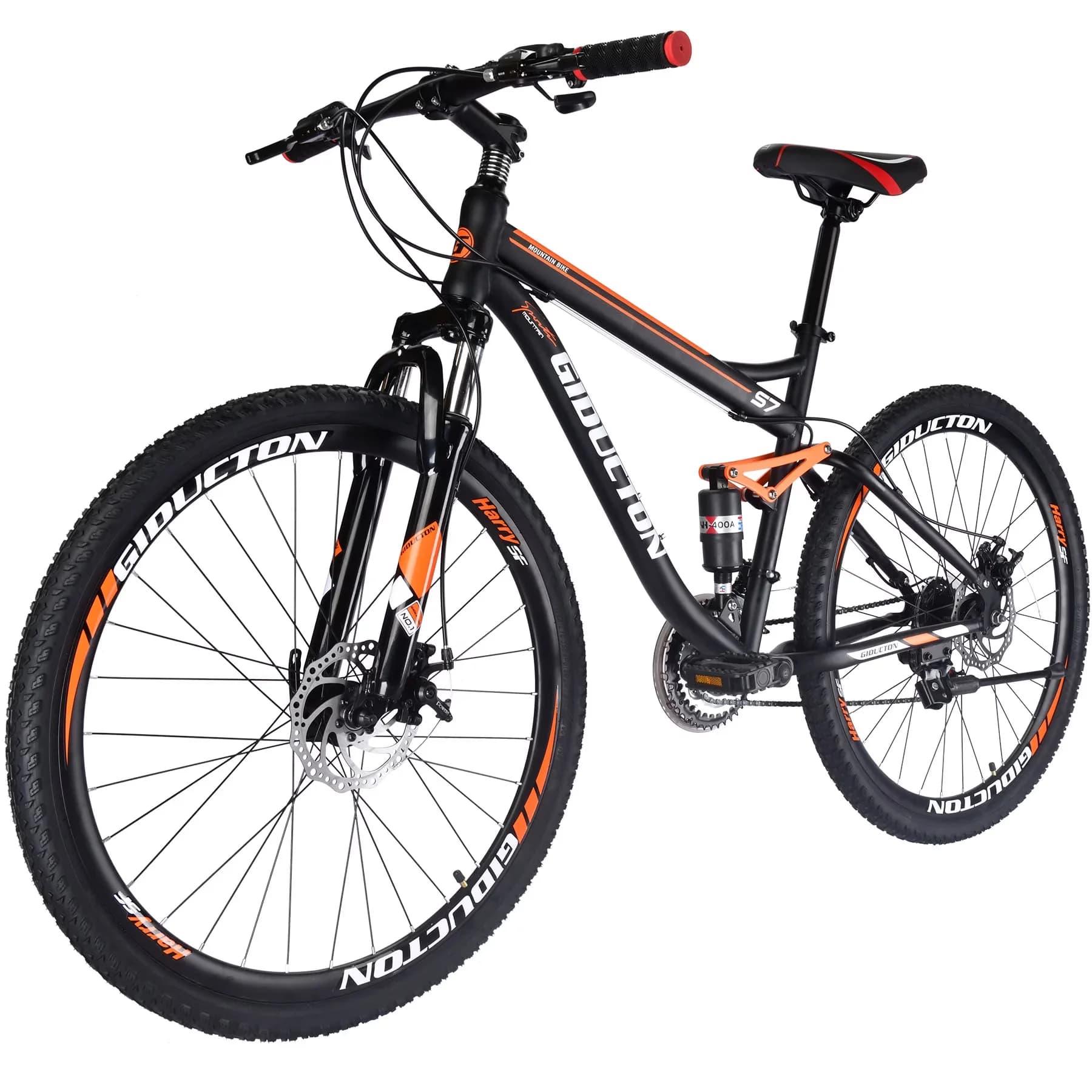 Essential Mountain Bike with Shimano 21 speed Shifters easy to use - Orange Model 6E2898