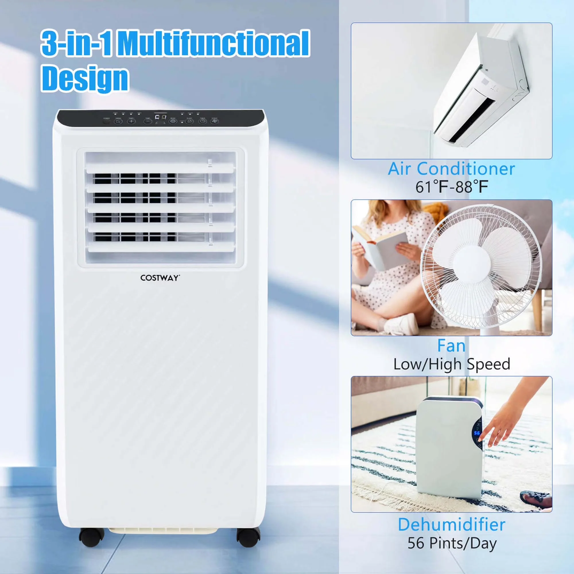 Essential Air Conditioner with 6500 BTU, Remote Controlled - White 24H Model 358555