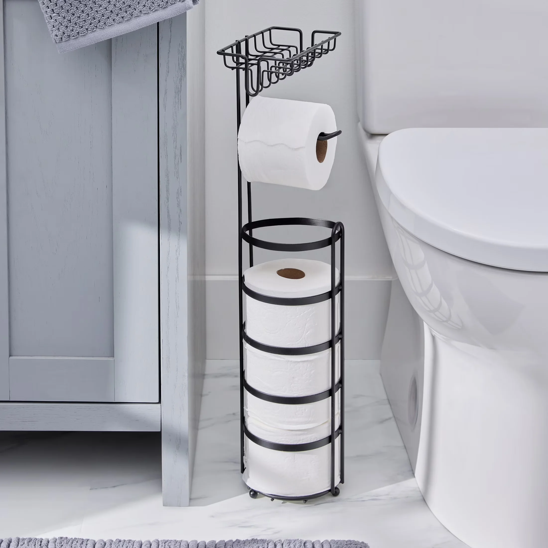 Bathroom Renovation Premium with Modern, Durable, permium material - Steel Flatwire Matte Black Model 531D74