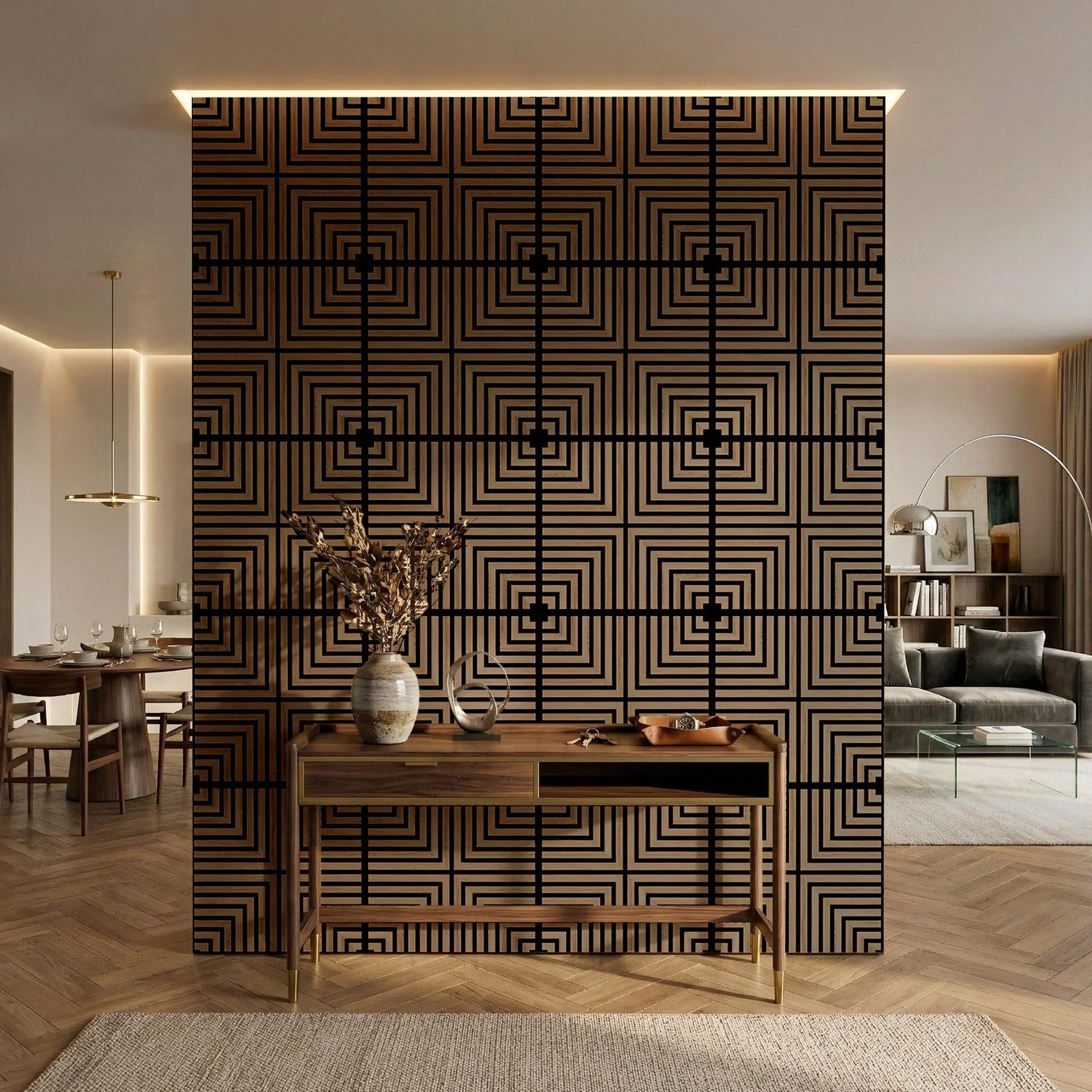 Sleek Wallpaper Wall Decals Wall Covering with Safe To Use, Zero Gap, Low Odor - Walnut 24" x 24" Model 93ED50