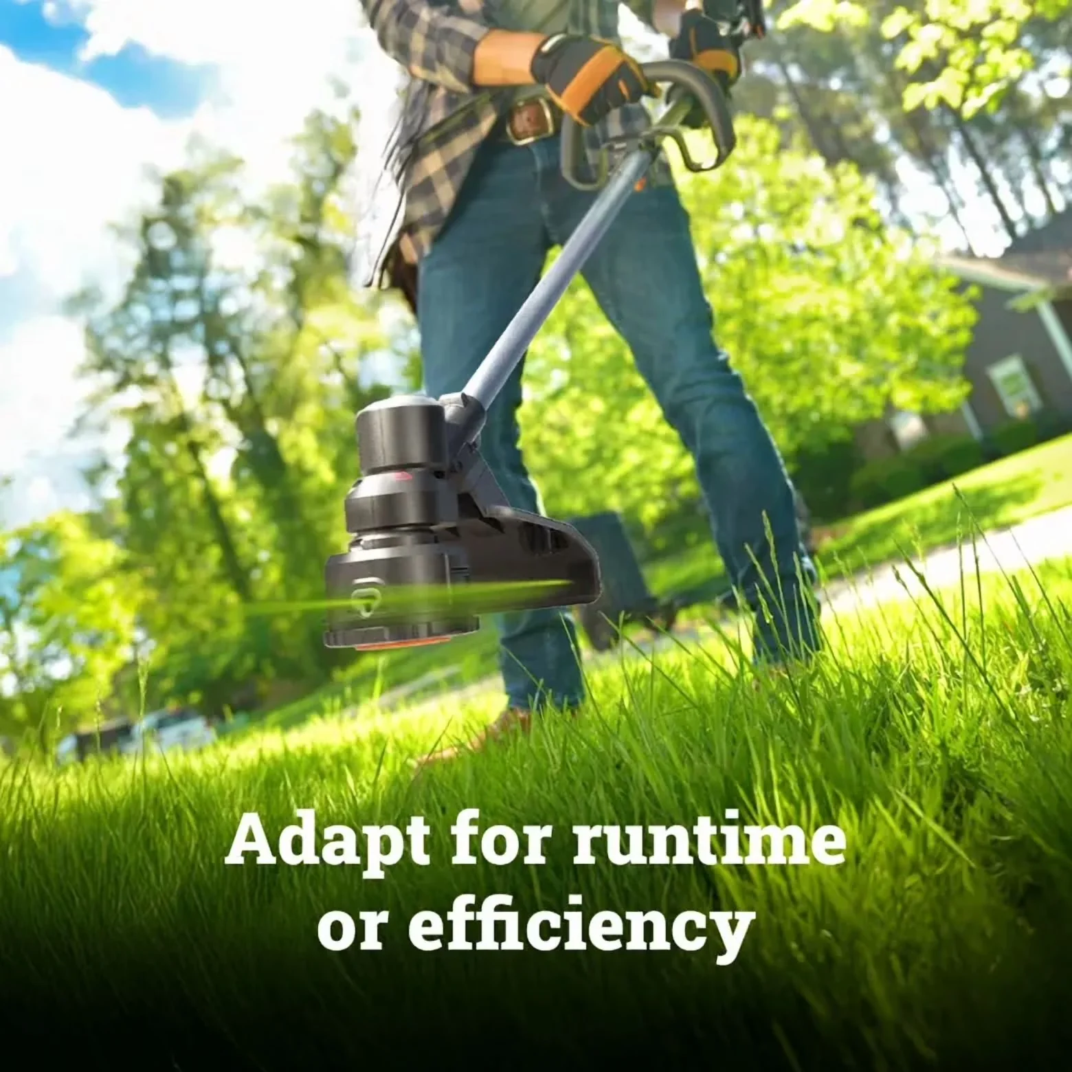 Durable String Trimmer with Battery, 20V, Brushless - Black WG176 - Contemporary Style Model 71E467