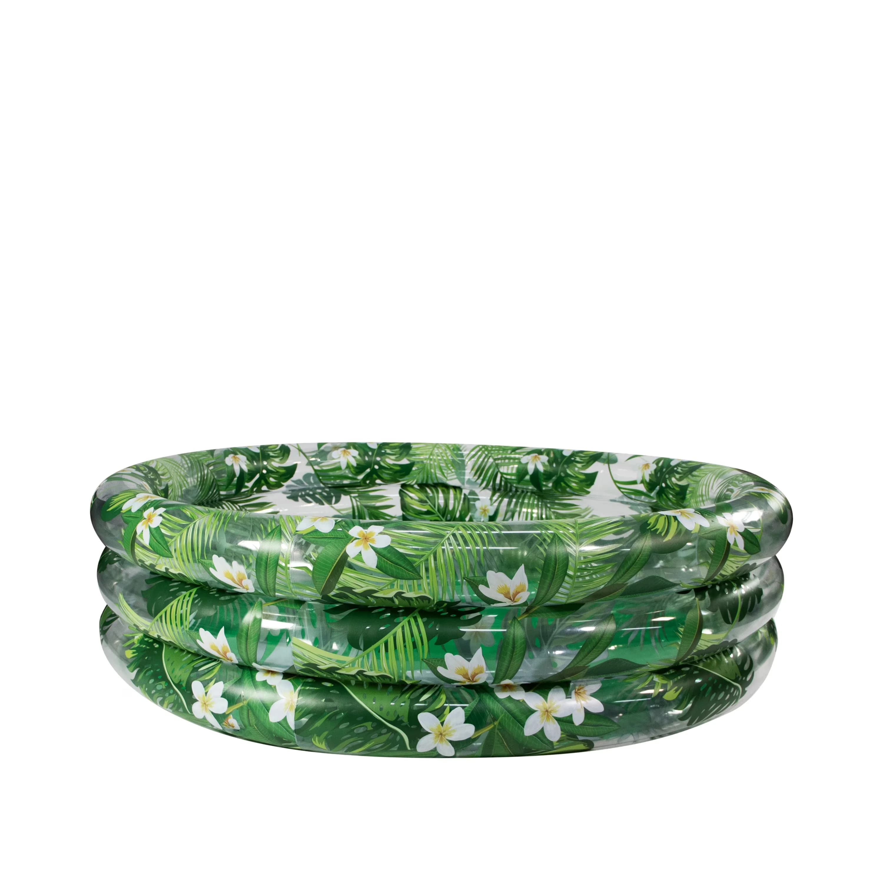 Inflatable Pool Modern with Ages 6 and up, Holds up to 250lbs, Palm and Plumeria Glitter Swimming - Green Model 8A676F