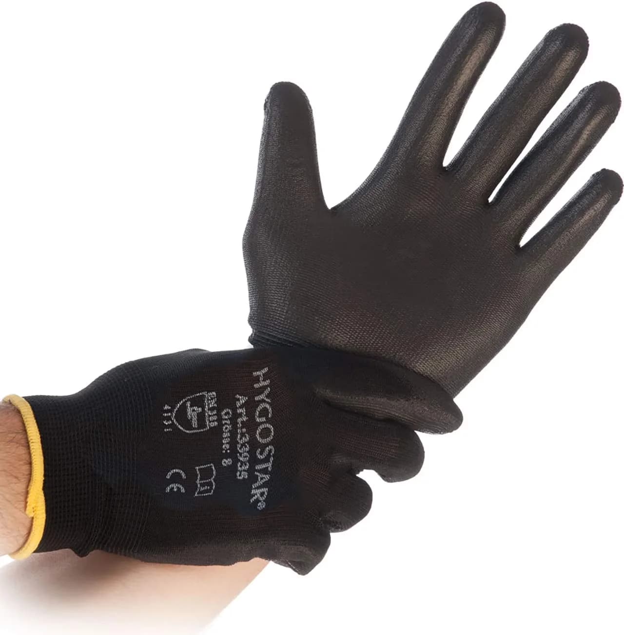 Professional Protective Equipment with Hygostar Black Ace Work Gloves XL - Black XL Model A44B5A