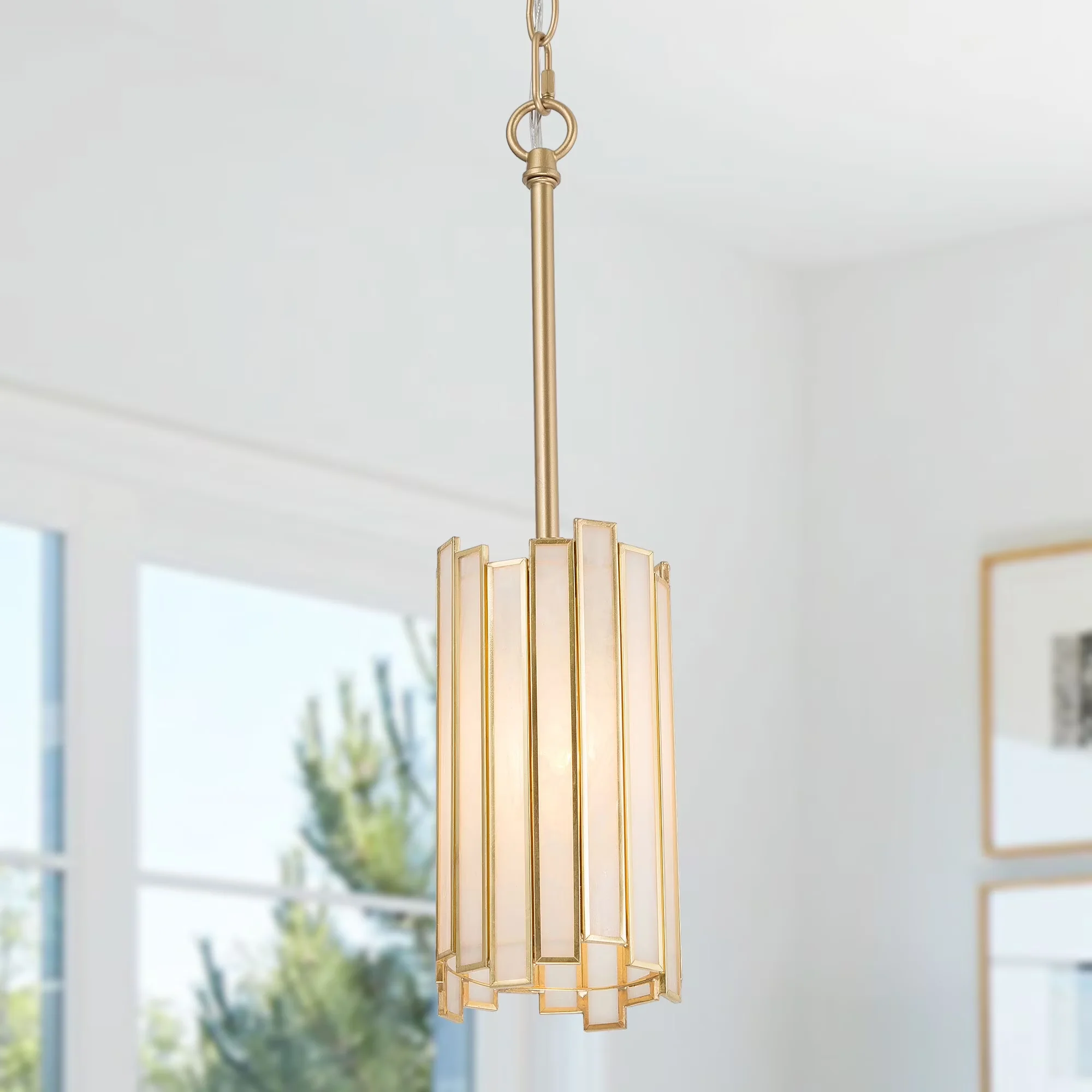 Efficient Ceiling Lights Fixture with Incandescent, LED, Dimmable - Gold Brass Model D05315
