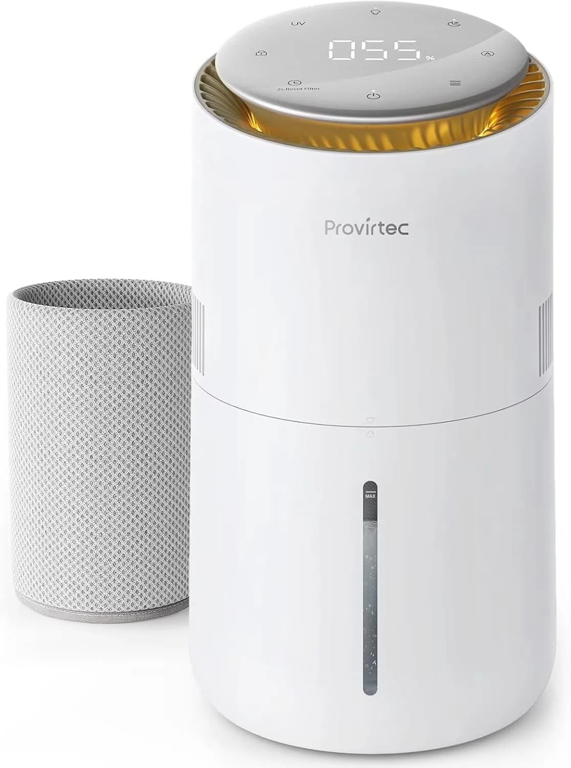 Humidifier Modern with Timer, Automatic Moisture Control - White for Bedroom Model 50B73A