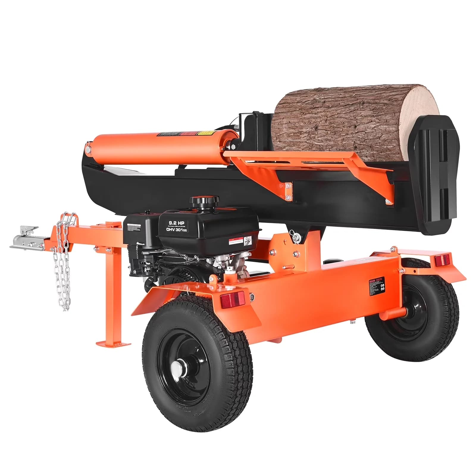 Logsplitter Versatile with Wheeled, 2" Ball Coupler, 30 Tons Log Splitter - Black Model 57D1DC