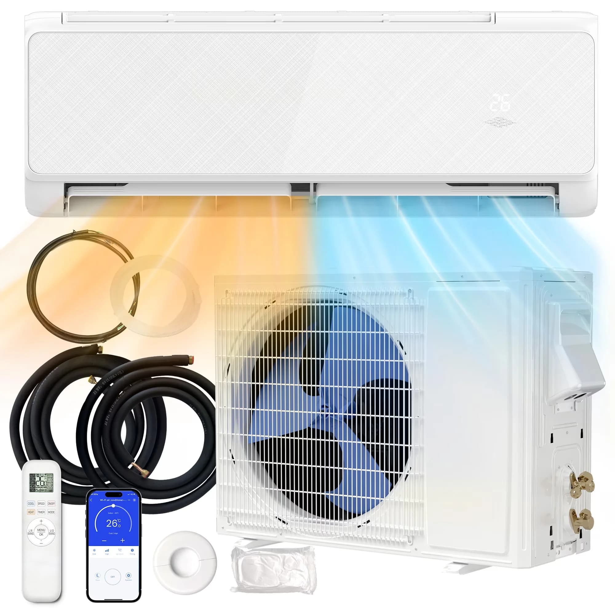 Air Conditioner Versatile with 12000 BTU, 115V, 12000 BTU Split and heat - White Model 55AD66
