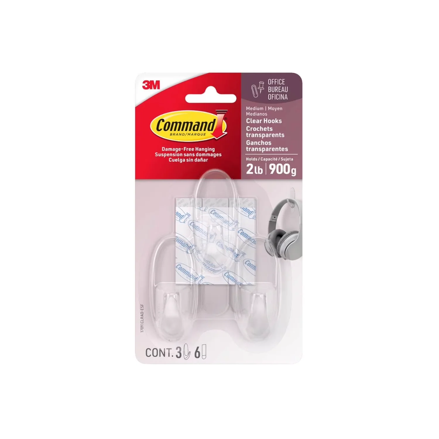 Reliable Damage-Free Hanging with Easy Clean, Damage Free Decorating - Clear Plastic Model 3065CF