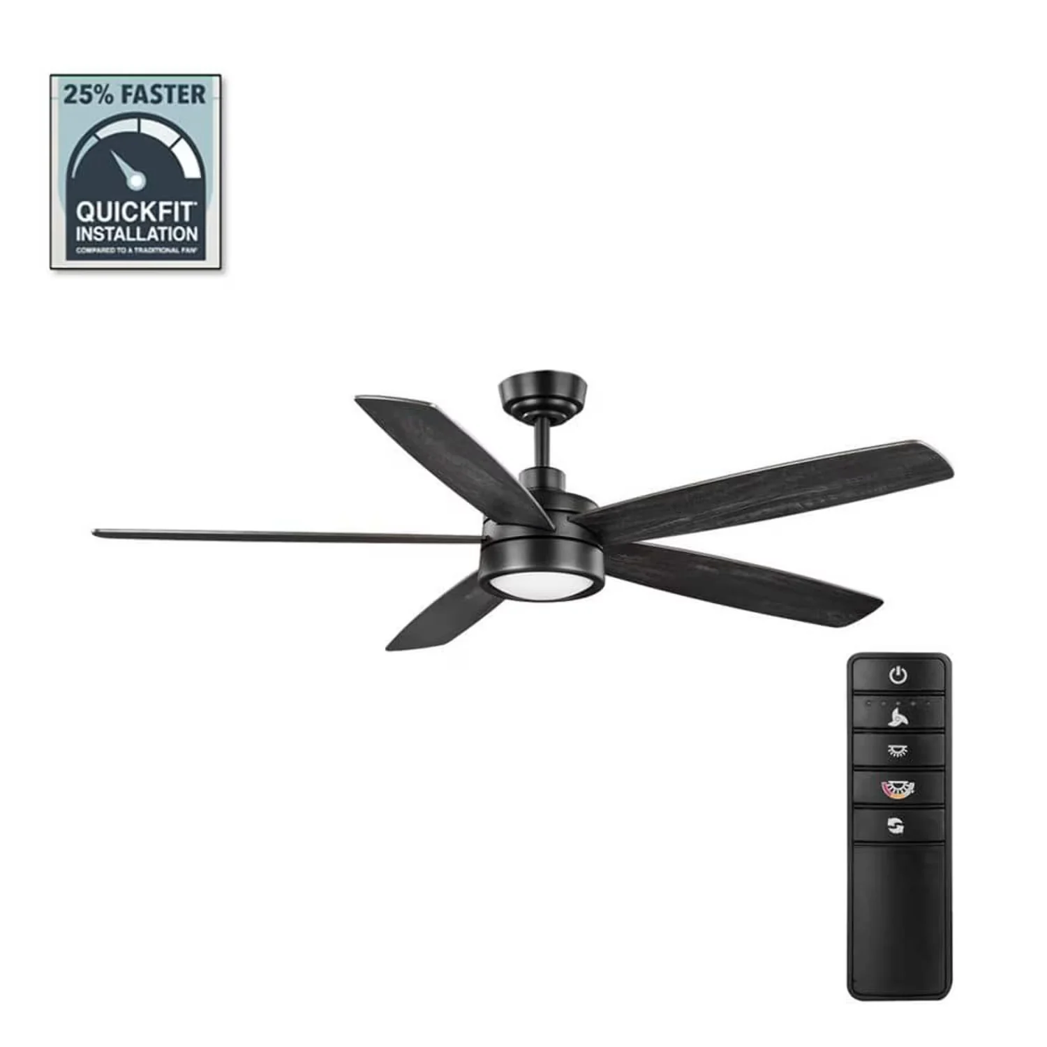 Sleek Ceiling Fan with LED, scheduling and timers Integrated - Plastic White Model 1FED57