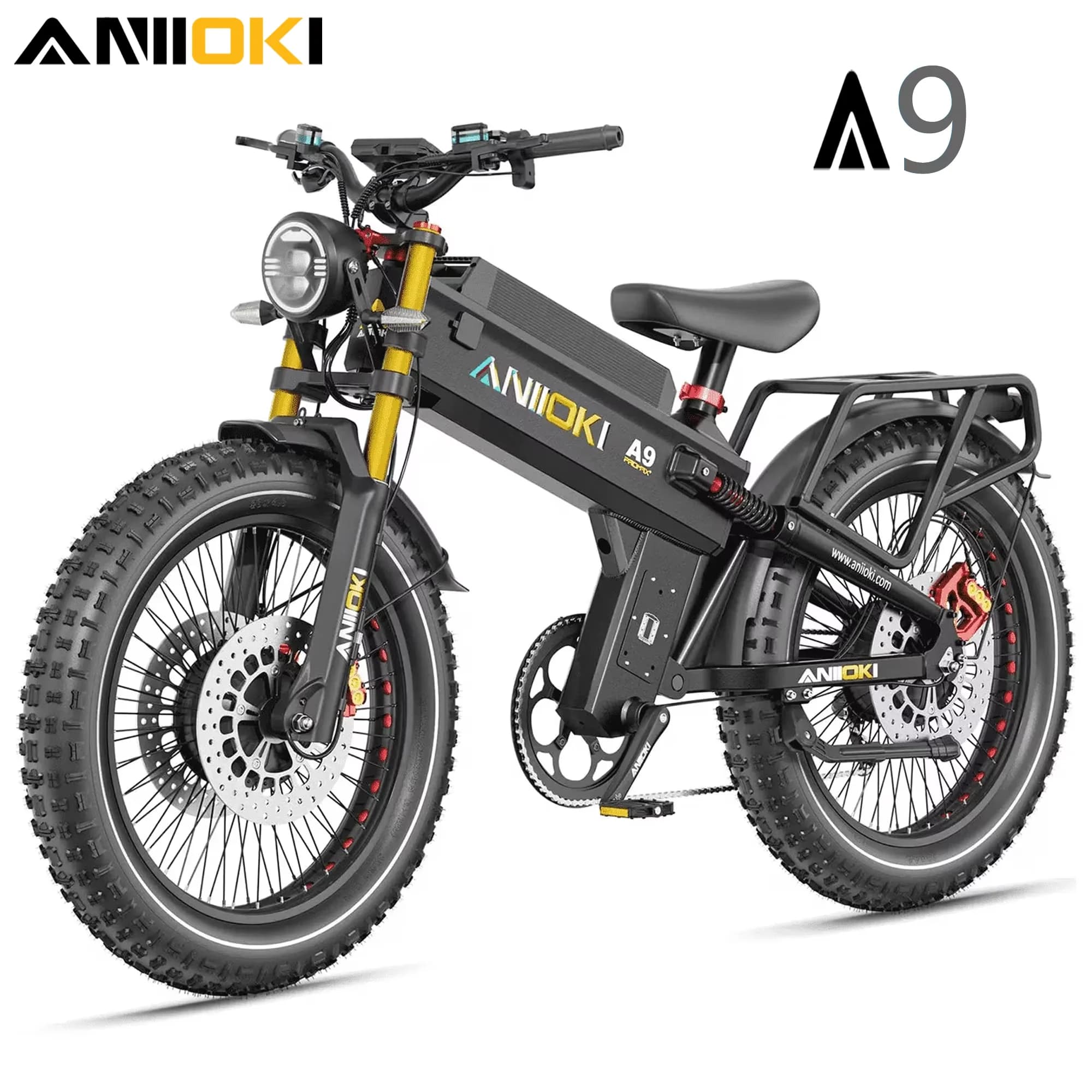 Electric Bike Compact with Battery, 6000W, A9 Pro Max 60V 80Ah All-Terrain - Black Model DF6C8A