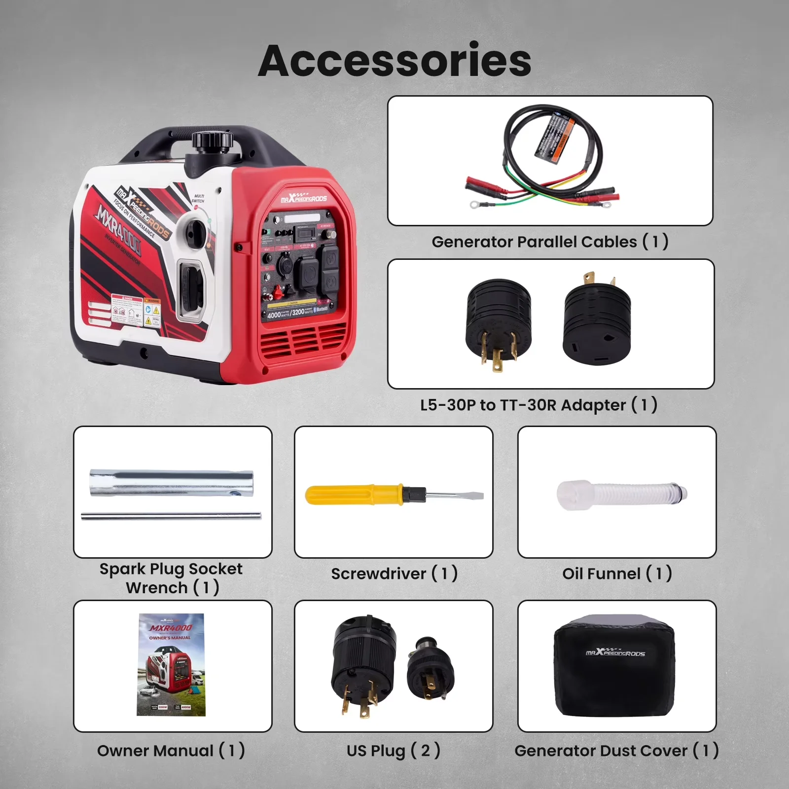 Efficient Generator with LED, 3900W - Watt - Commercial Quality Model DA2D2C