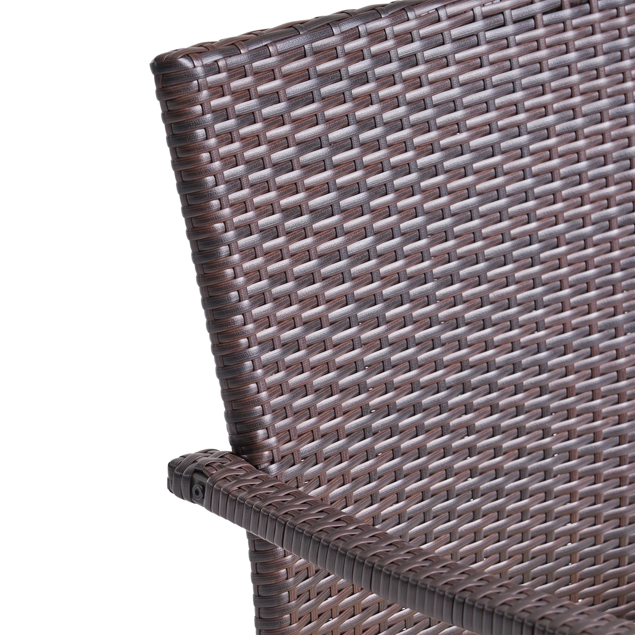 Efficient Patio Dining Set with Folding, Seat Width: 18.50 inches, color: Multibrown - Brown Wicker Model EEEF60