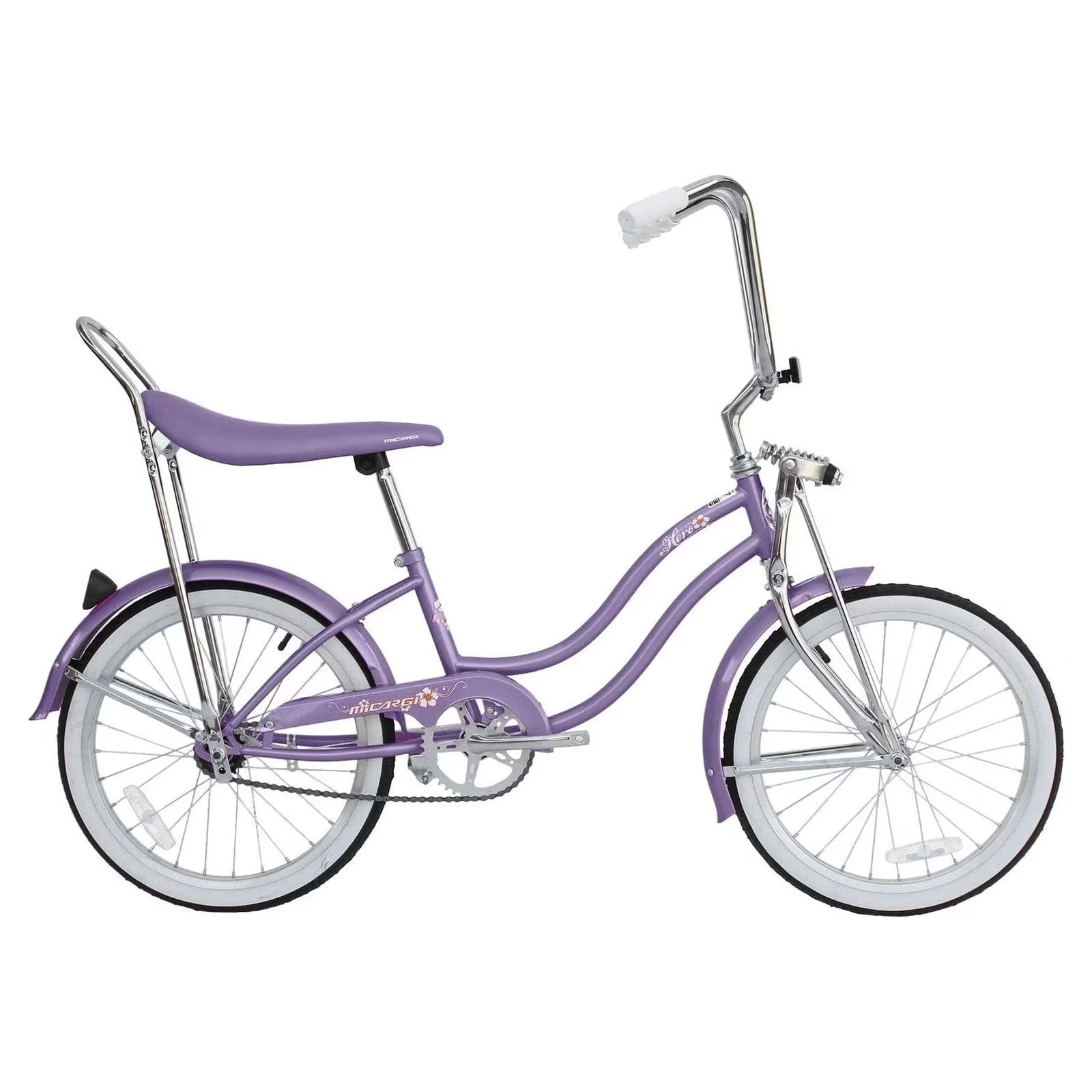 Modern Cruiser Bike with Lightweight, One piece crank, Steel frame construction - Purple Model C069CB