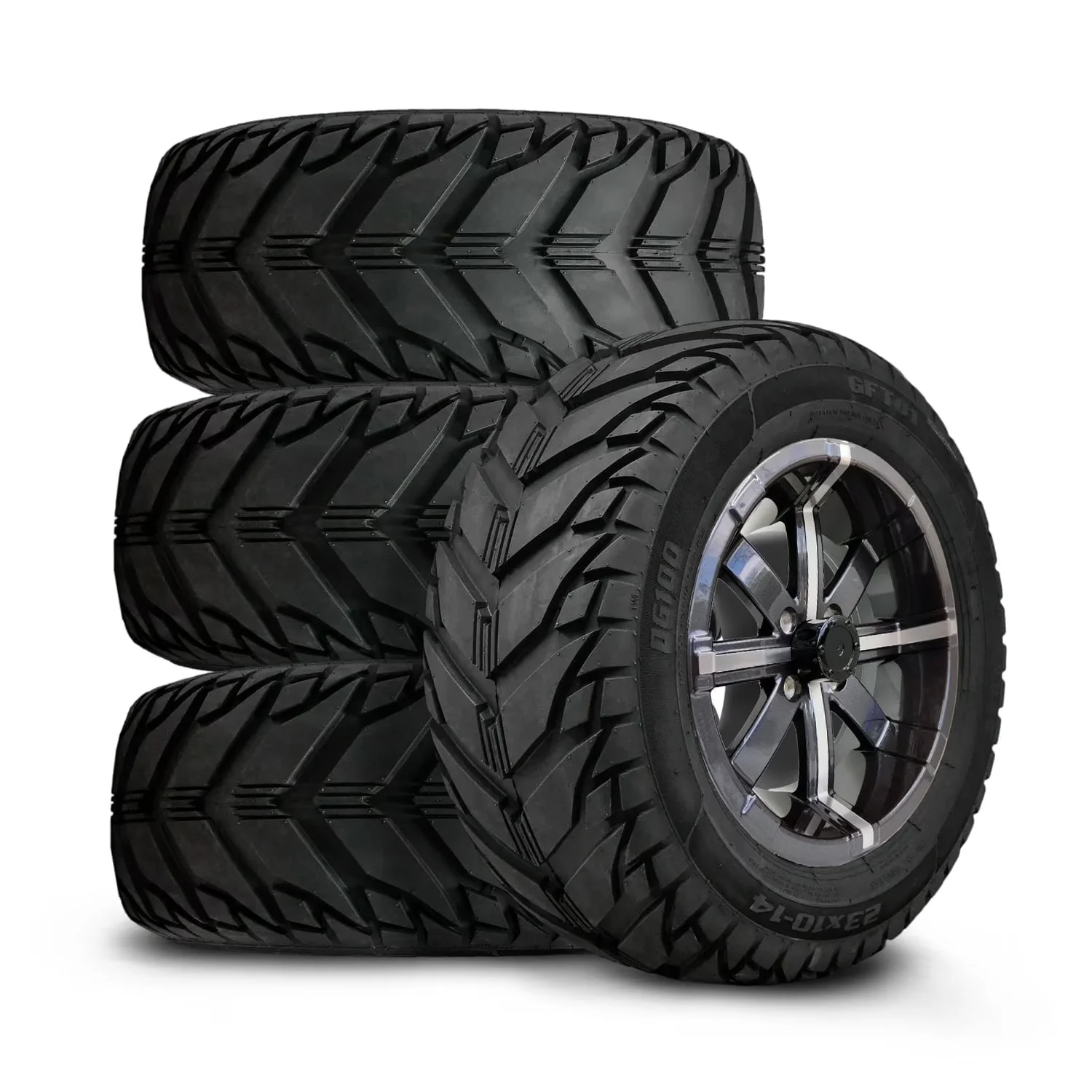 Premium Golf Cart Tire with Easy Installation, Fairway Wheel Assembly (Set of 4) - Model B578B0