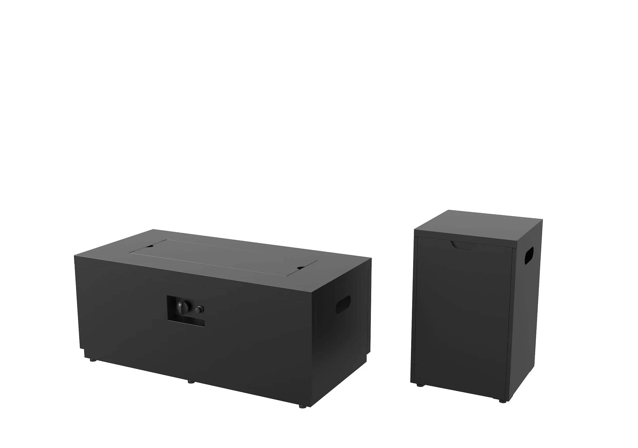 Sleek Outdoor Heating with Water-Resistant, 60,000 BTUs heat output - Black Steel, Stainless Steel Model 2A1990