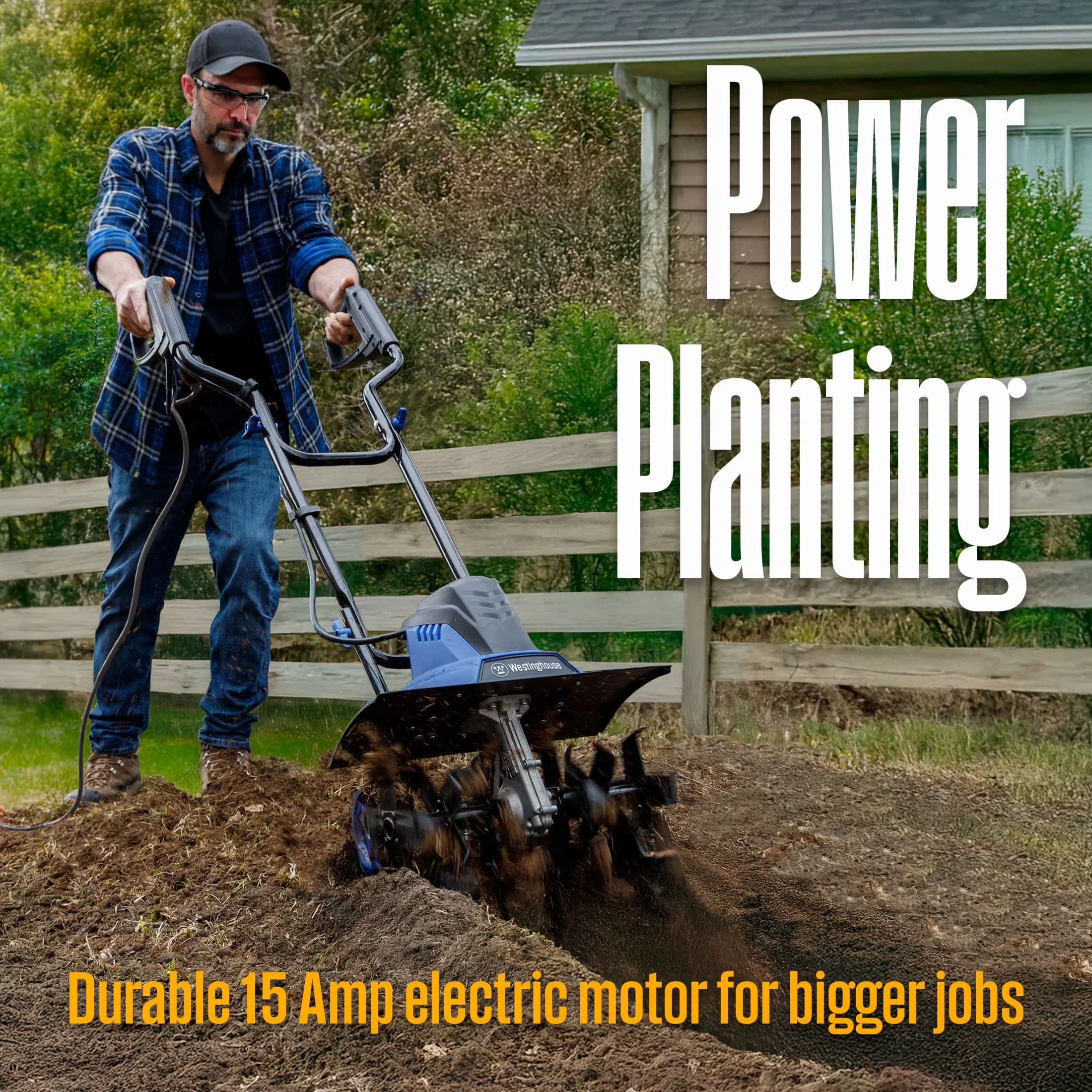 Premium Trillers Cultivator with 15 Amp Corded Electric Tiller, NO OIL INCLUDED - Model 4DB28D